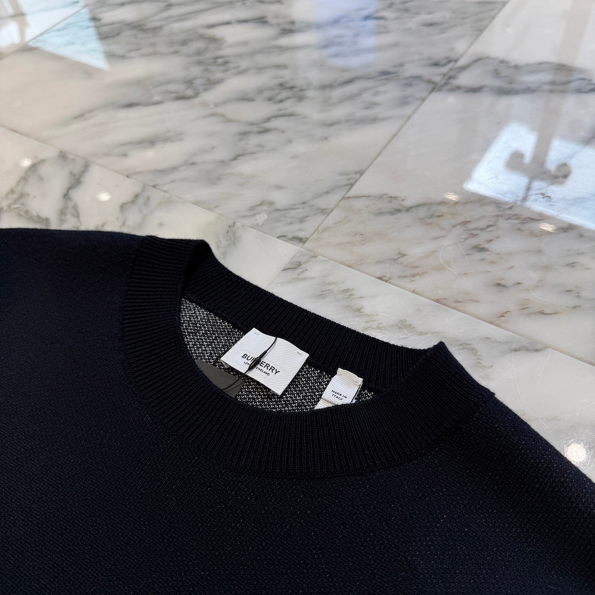 BURBERRY Logo Intarsia Knit Sweater 8024532 Size M バーバリー インターシャロゴ ニットセーター サイズM