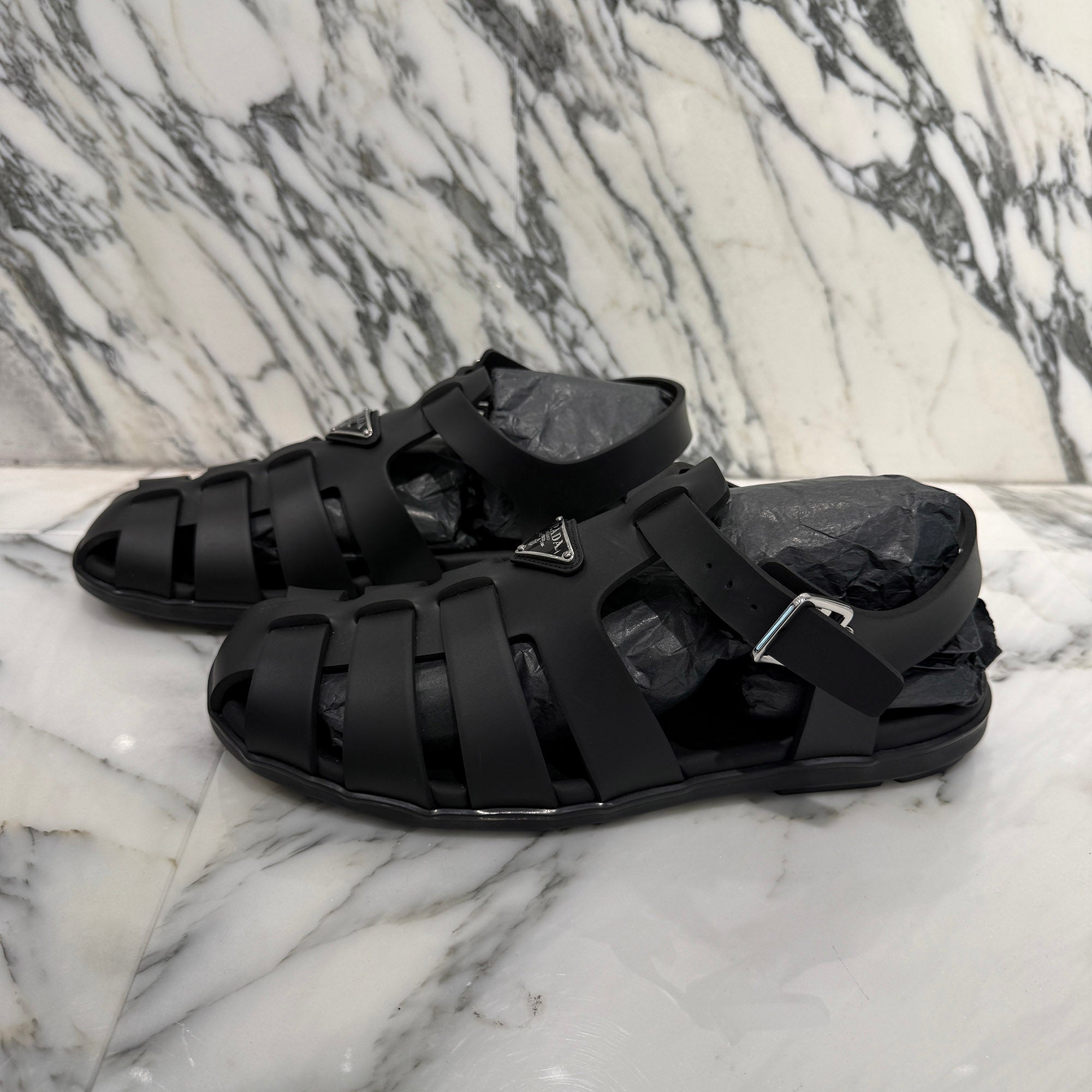 PRADA 2025SS Rubber Fisherman Sandals 2X3119 3LKK F0002 Size 10.5(約29.5cm) プラダ ラバーフィッシャーマン サンダル サイズ10.5(約29.5cm)