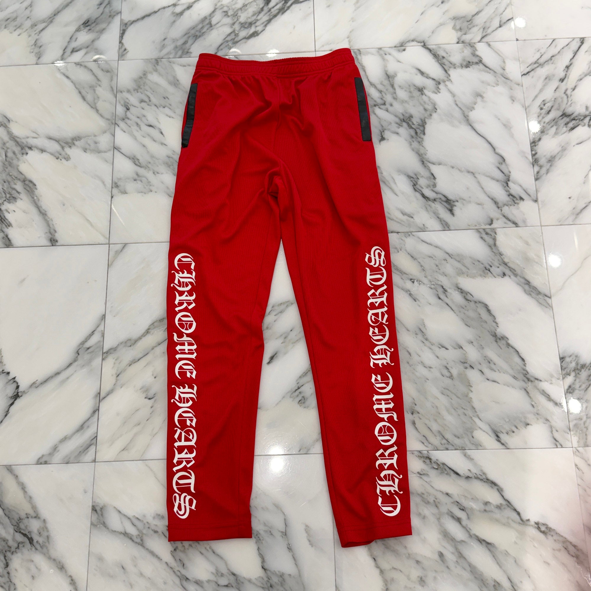 CHROME HEARTS Horseshoe Arm Logo Print Track Jacket Size XS ＆ Cross Ball Button Side Snap Track Line Mesh pants Size XS クロムハーツ ホースシュー アームロゴ プリント トラックジャケット サイズXS ＆クロスボールボタン サイドスナップ トラックライン メッシュパンツ サイズXS