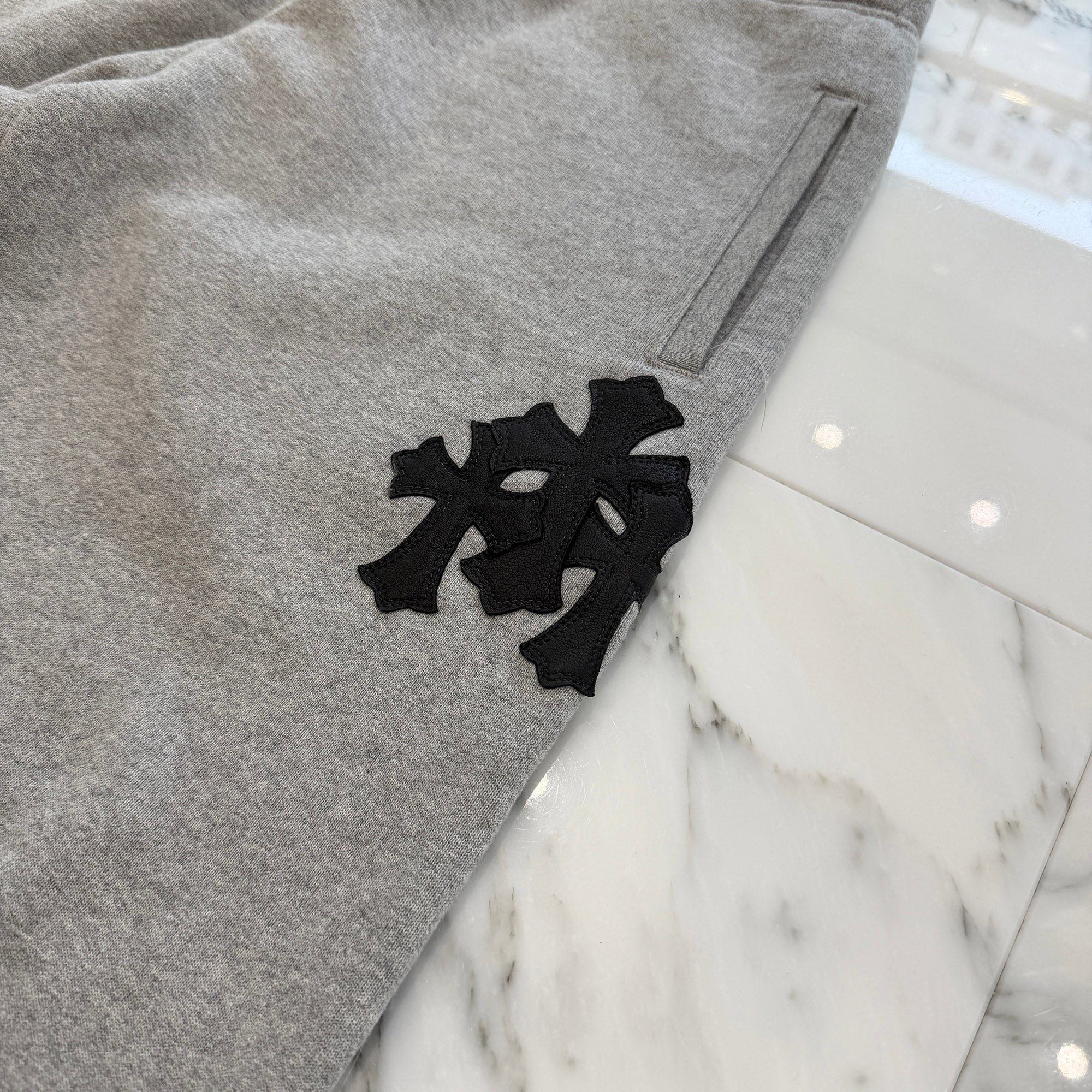 CHROME HEARTS Y NOT 3 Cemetery Cross Patch Sweat Long Pants Size M