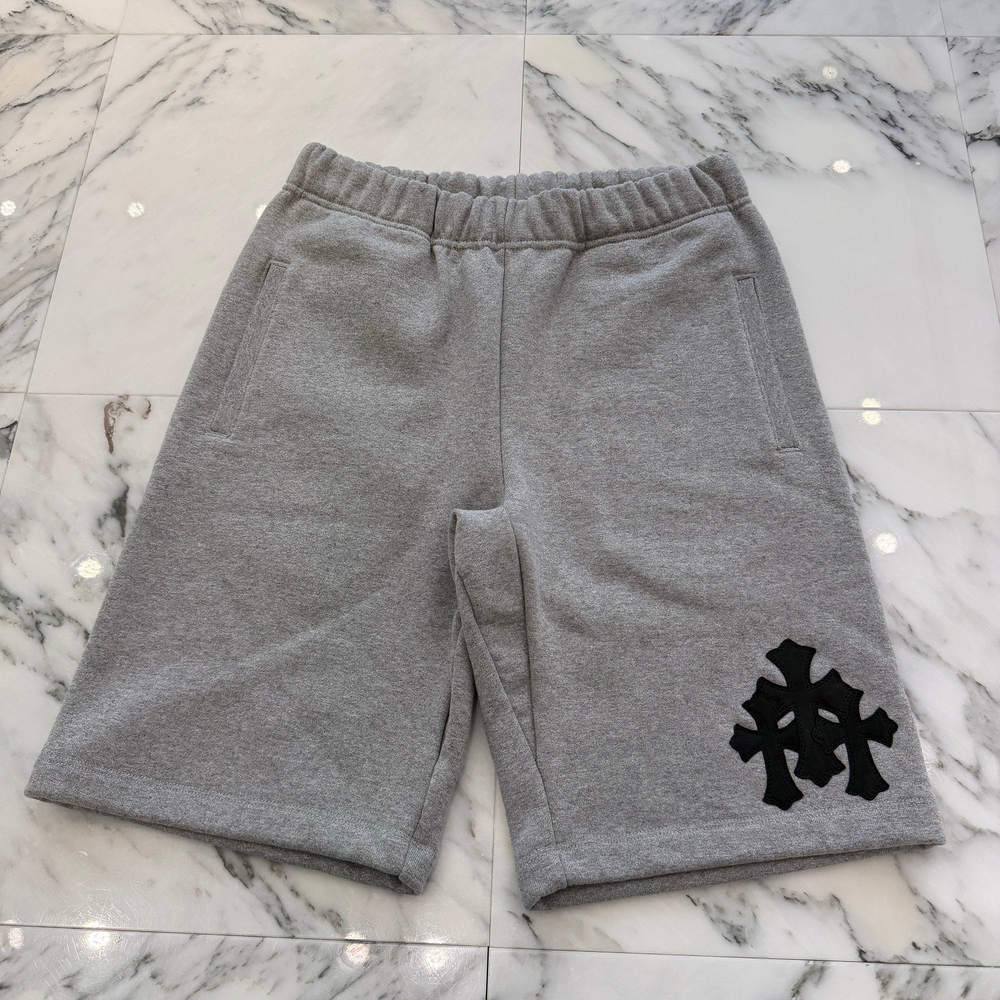 CHROME HEARTS Y NOT 3 Cemetery Cross Patch Sweat Shorts Size M クロムハーツ ワイノット 3 セメタリー クロスパッチ スウェットショーツ サイズM