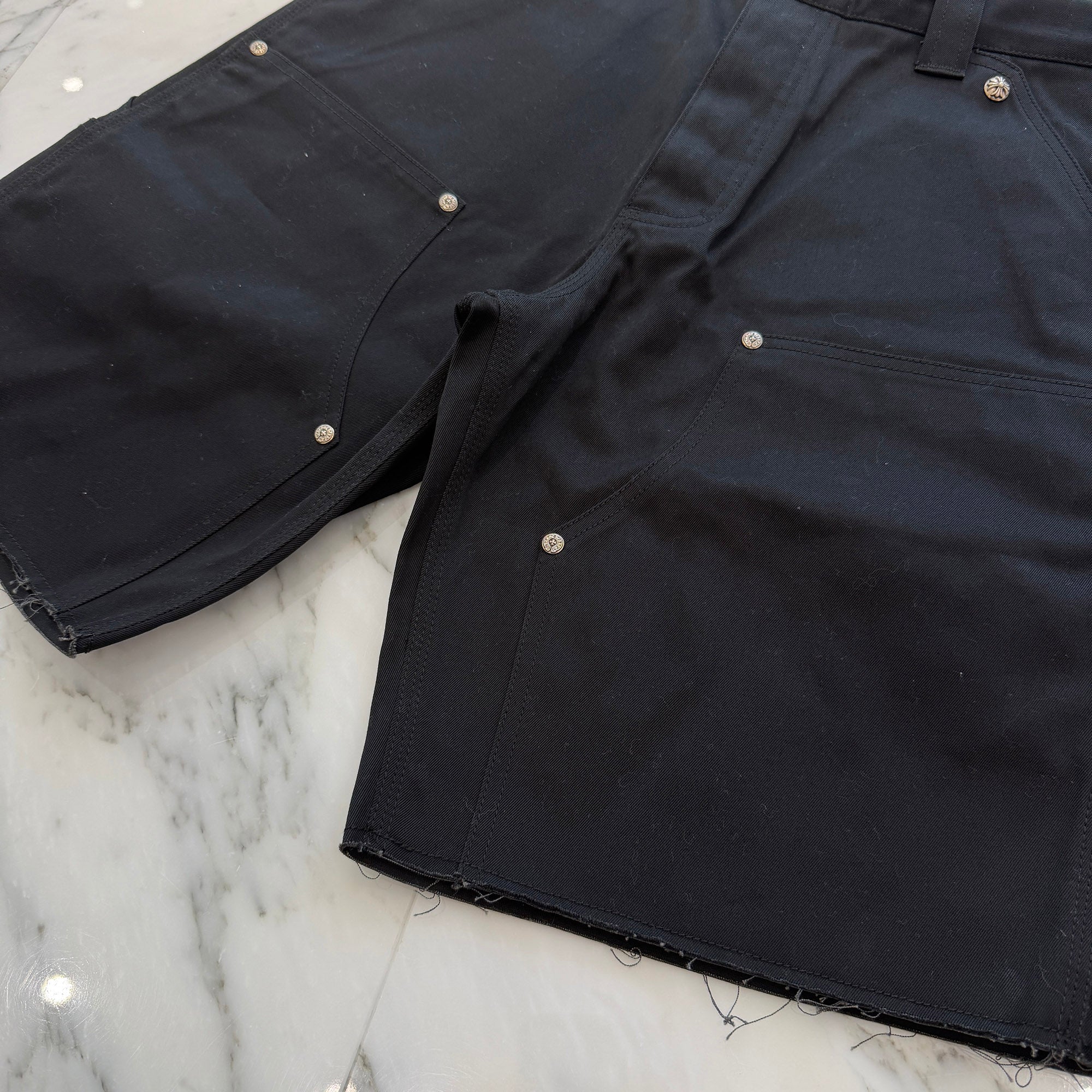 CHROME HEARTS Carpenter Cross Ball Button Denim Shorts Size 32 クロムハーツ カーペンター クロスボールボタン デニムショーツ サイズ32