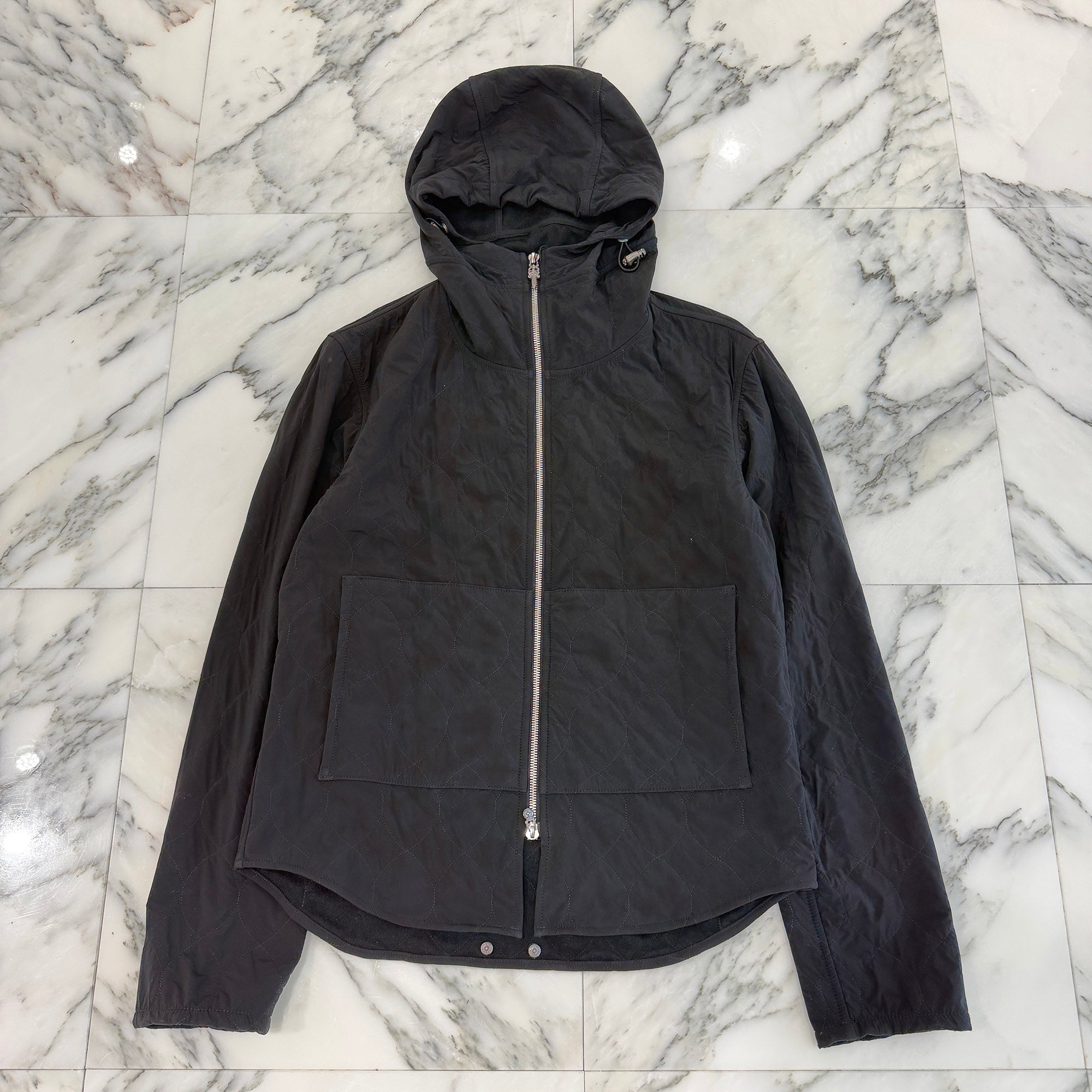 CHROME HEART Y NOT Nylon Zip Up Quilting Hooded Jacket Size S クロムハーツ ワイノット ナイロン ジップアップ キルティング フーデッド ジャケット サイズS