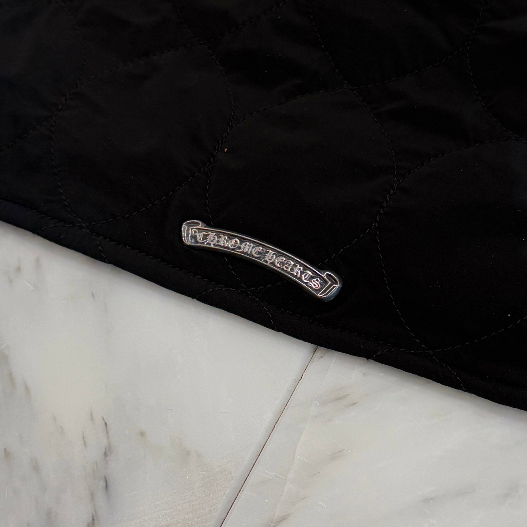 CHROME HEART Y NOT Nylon Zip Up Quilting Hooded Jacket Size S クロムハーツ ワイノット ナイロン ジップアップ キルティング フーデッド ジャケット サイズS