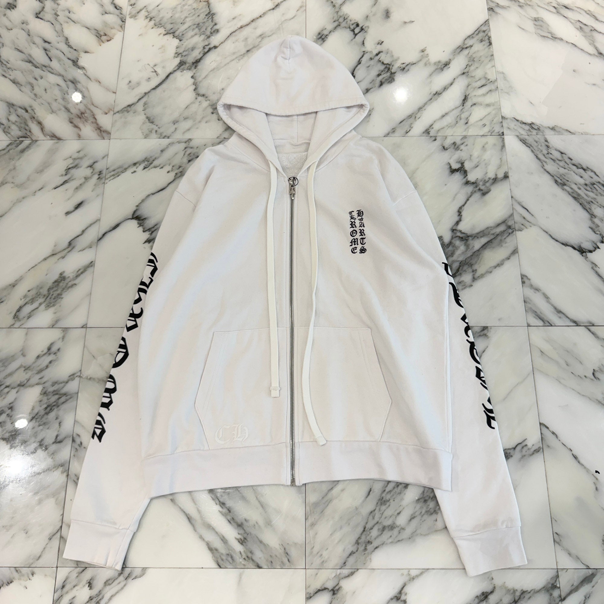 CHROME HEARTS Vertical Logo Zip Up Hoodie Size S クロムハーツ ヴァーティカル ロゴ ジップアップフーディーサイズS