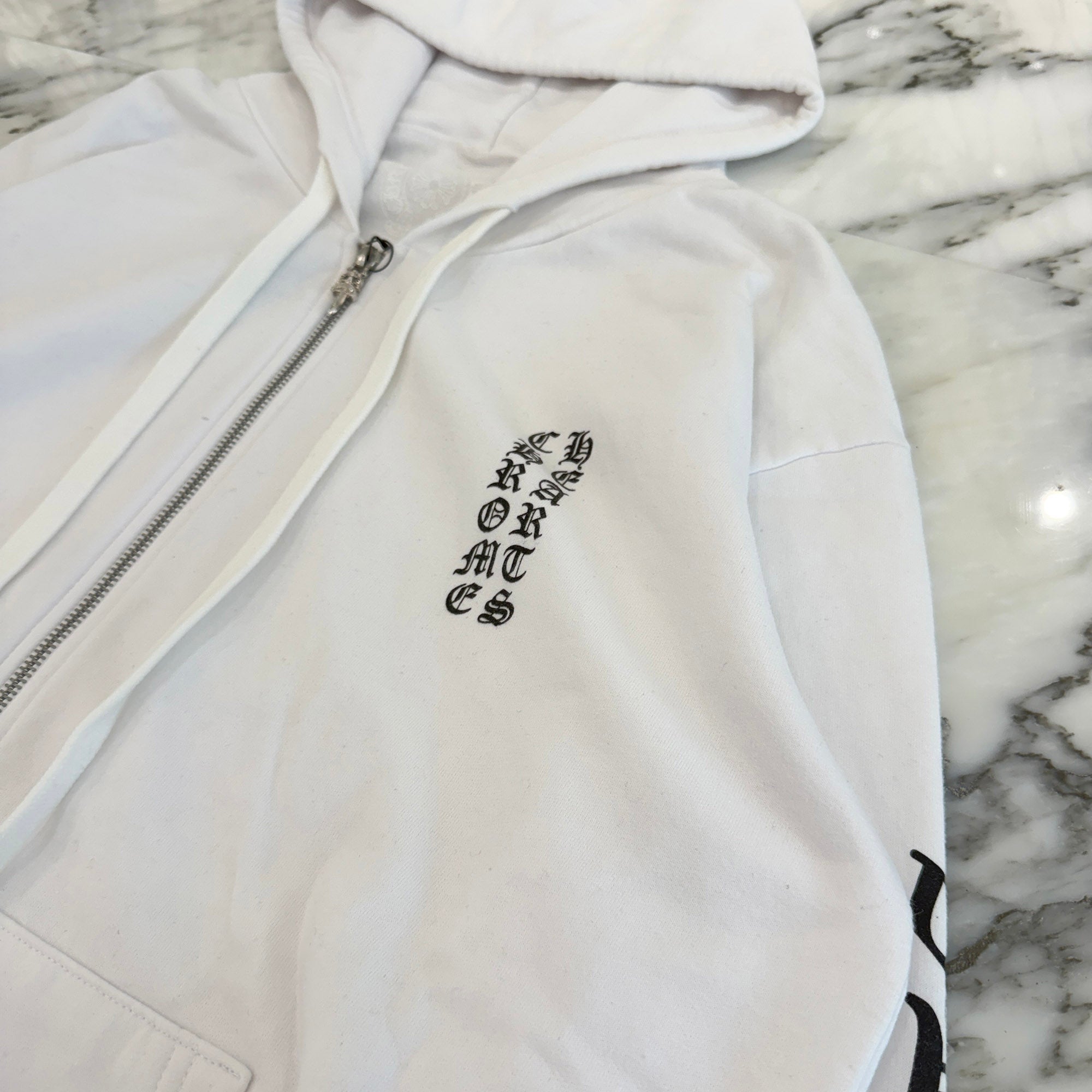 CHROME HEARTS Vertical Logo Zip Up Hoodie Size S クロムハーツ ヴァーティカル ロゴ ジップアップフーディーサイズS