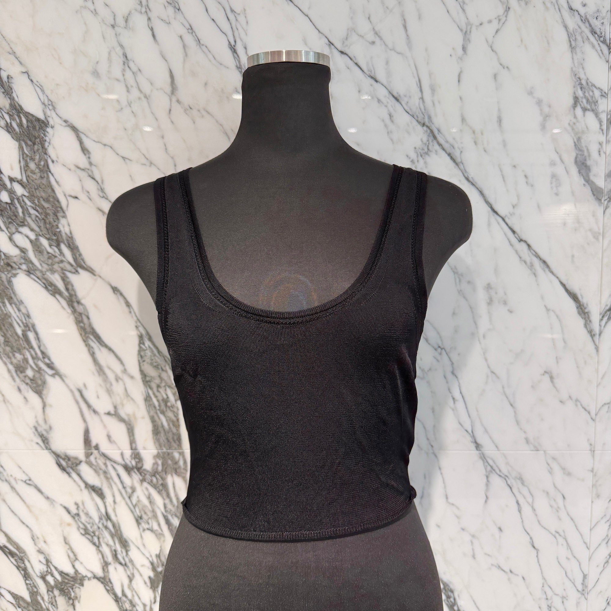 CHROME HEARTS CH Plus Embroidered Mesh Rayon Tank Top Size S クロムハーツ CHプラス刺繍 メッシュ レーヨン タンクトップ サイズS