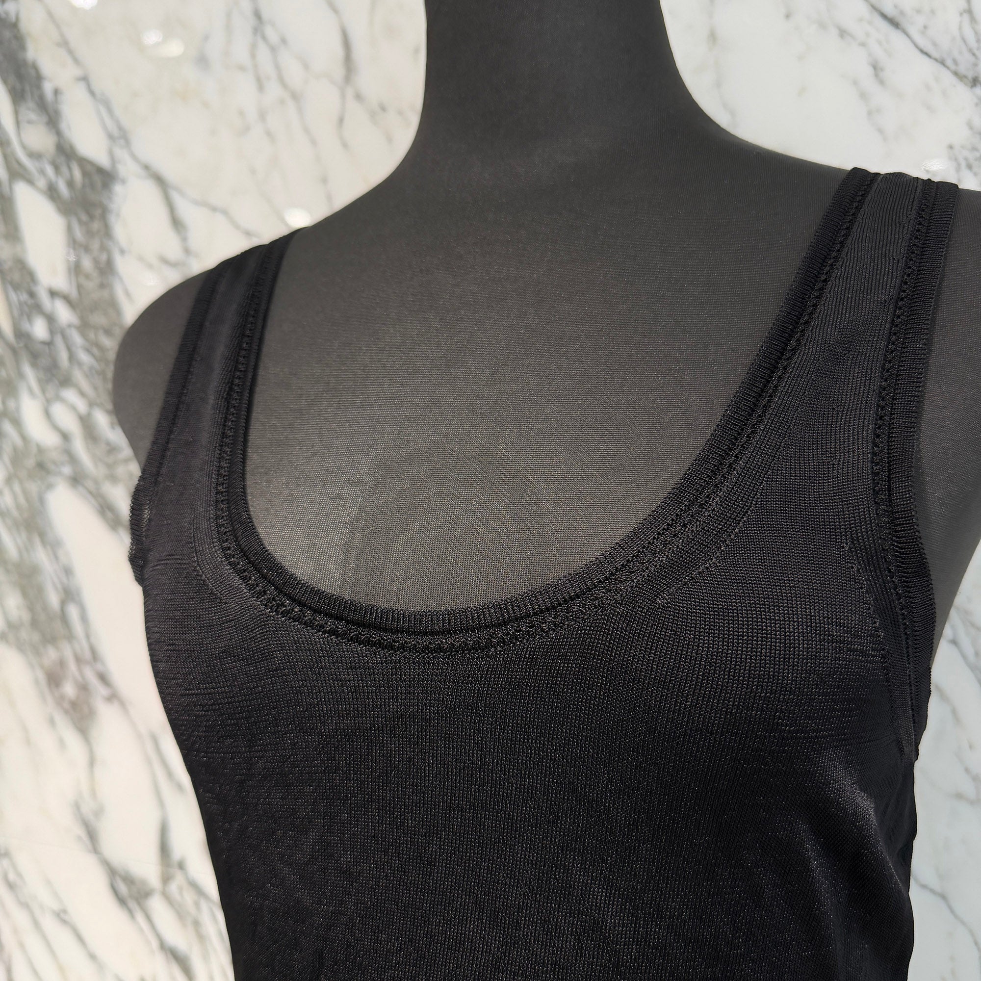 CHROME HEARTS CH Plus Embroidered Mesh Rayon Tank Top Size S クロムハーツ CHプラス刺繍 メッシュ レーヨン タンクトップ サイズS