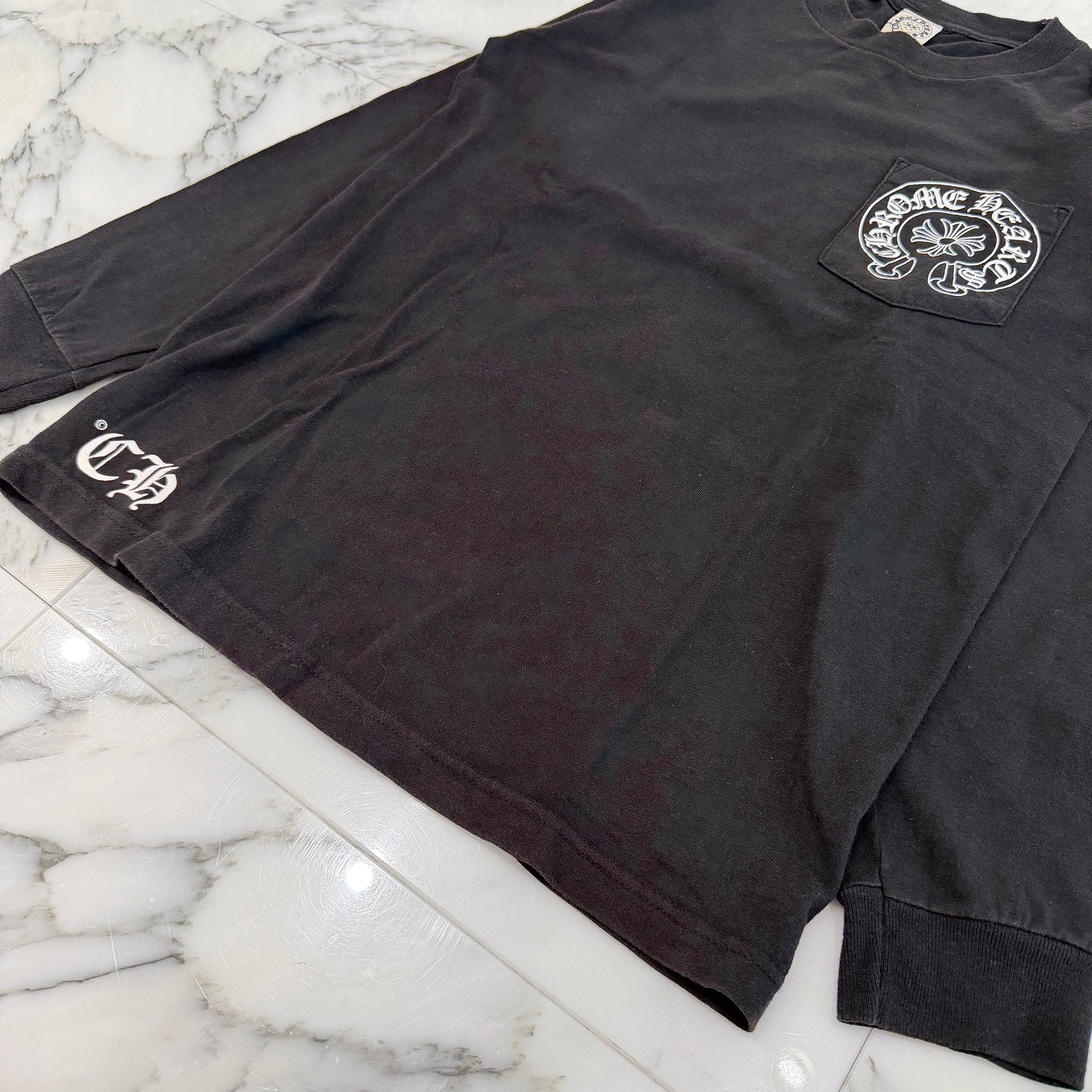 CHROME HEARTS Sleeve CH Plus Print Star Long Sleeve Tee Size S クロムハーツ スリーブ CHプラス プリント スターロングスリーブ Tシャツ サイズS