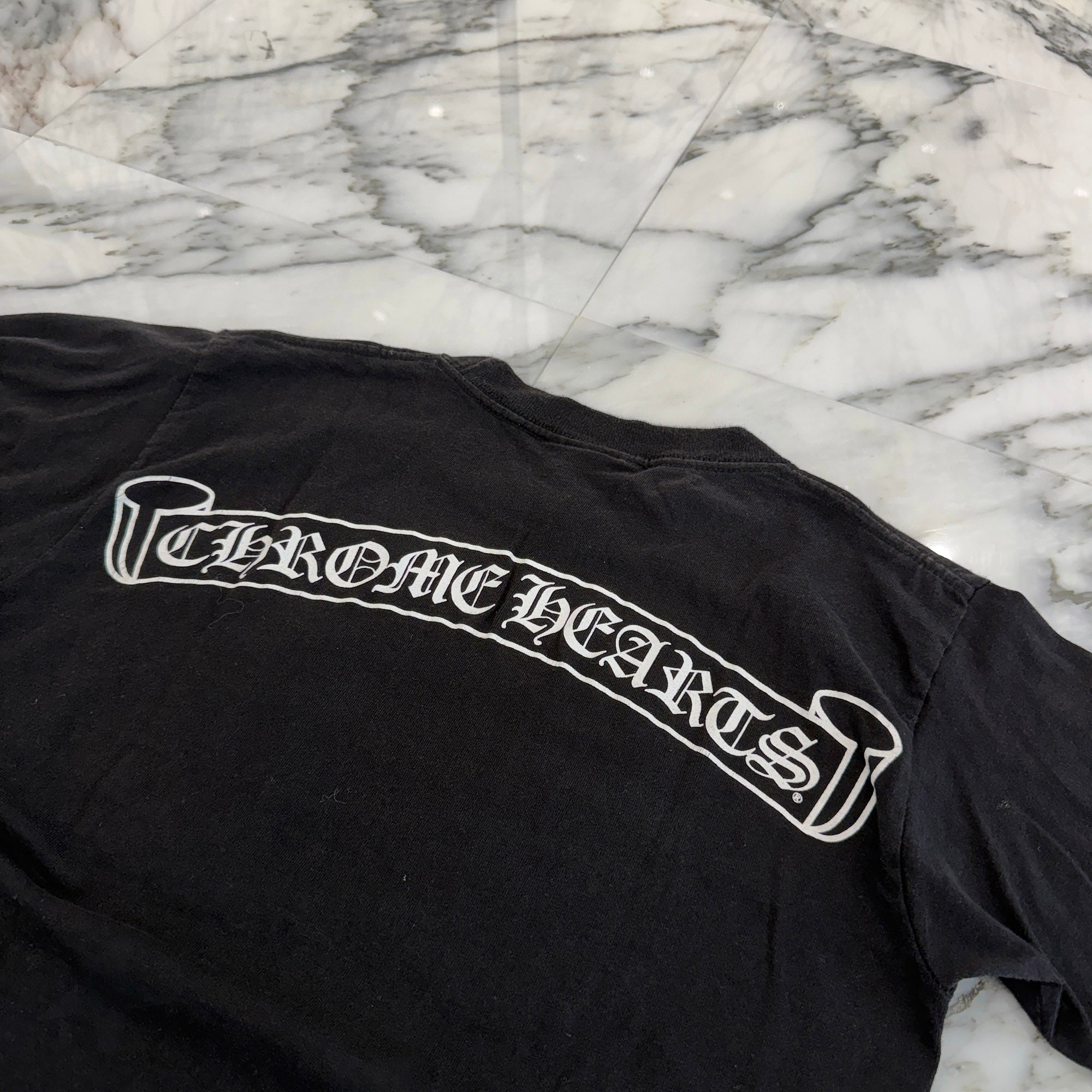 CHROME HEARTS Sleeve CH Plus Print Star Long Sleeve Tee Size S クロムハーツ スリーブ CHプラス プリント スターロングスリーブ Tシャツ サイズS
