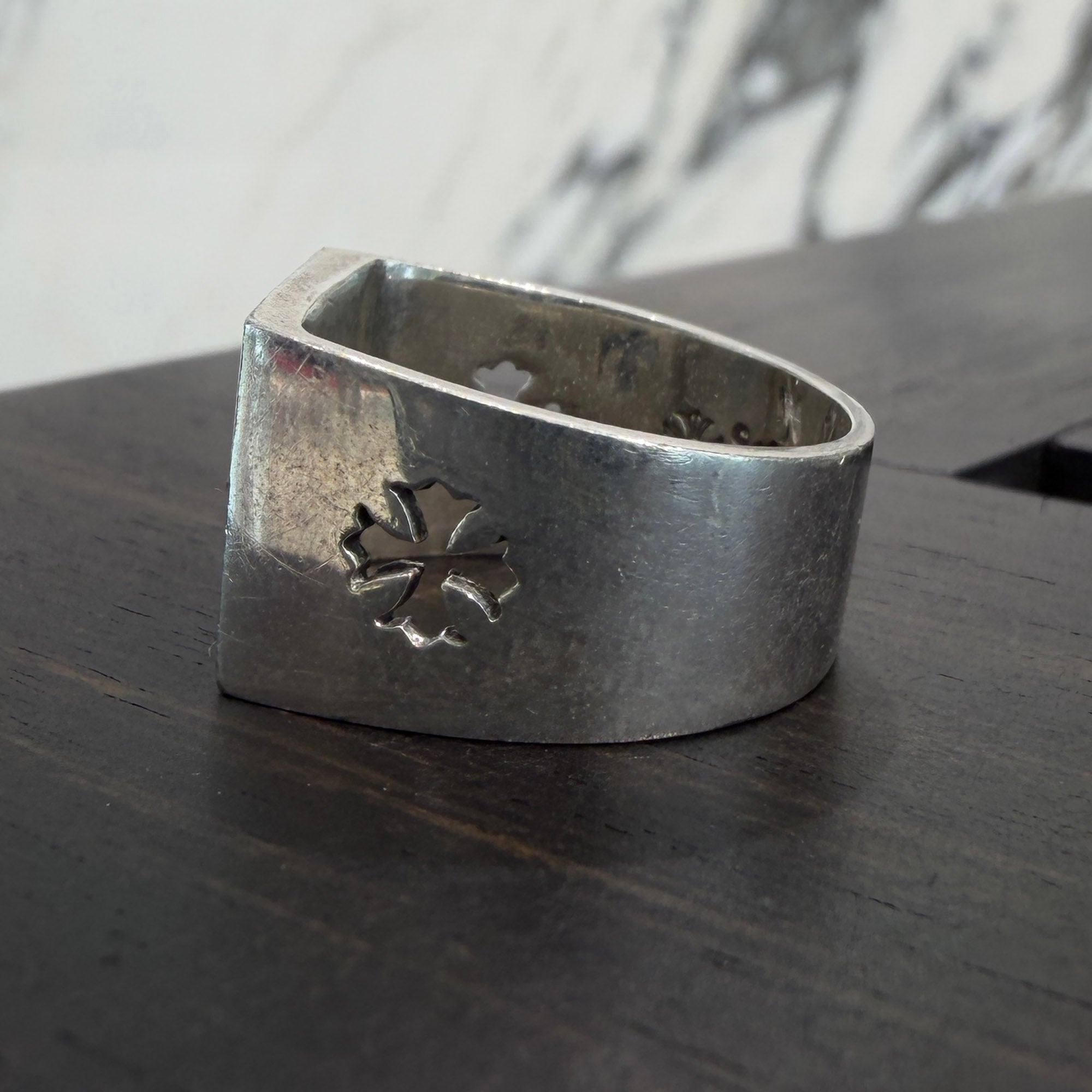 CHROME HEARTS × Kate Hudson Cigar Band Ring Pave Emerald Size 12号 クロムハーツ×ケイト・ハドソン シガー バンド リング パヴェエメラルド サイズ12号