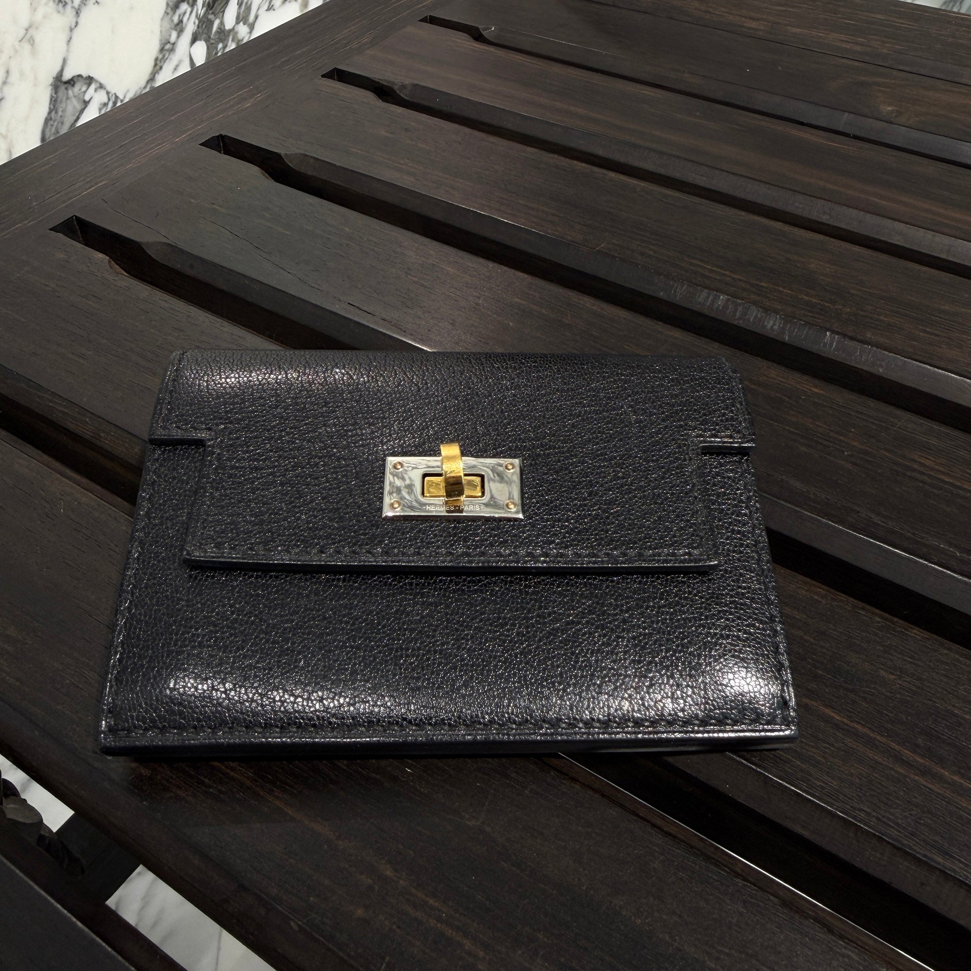 HERMES Kelly Pocket Slim Wallet W刻印 エルメス ケリーポケットスリムウォレット
