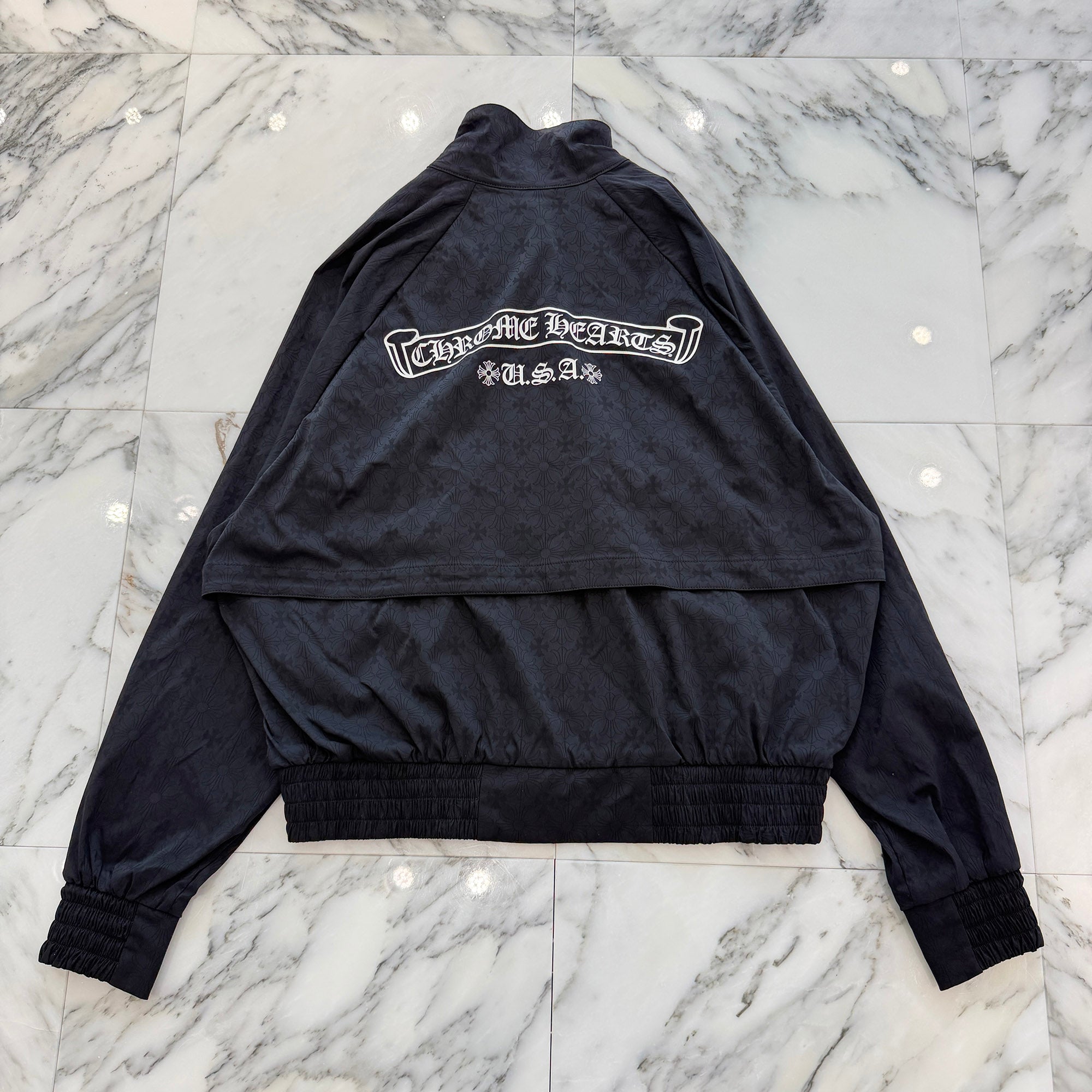 CHROME HEARTS Y NOT U Match Point Back USA Arch Logo Nylon Jacket Size M クロムハーツ ワイノット Uマッチポイント バックUSAアーチロゴ ナイロンジャケット サイズM