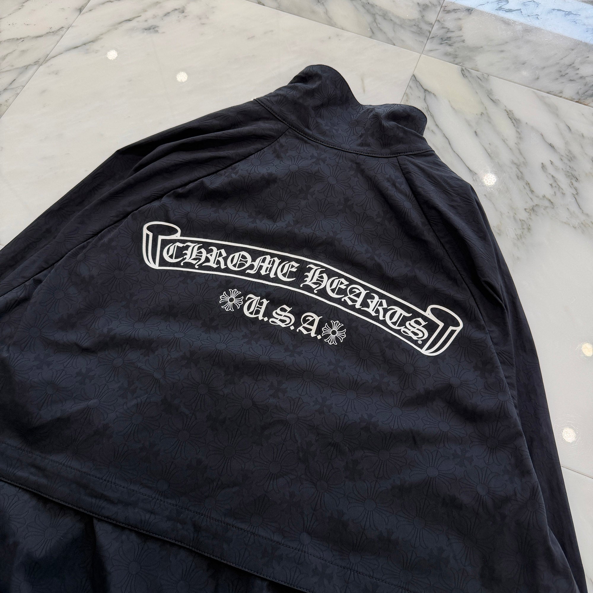 CHROME HEARTS Y NOT U Match Point Back USA Arch Logo Nylon Jacket Size M クロムハーツ ワイノット Uマッチポイント バックUSAアーチロゴ ナイロンジャケット サイズM