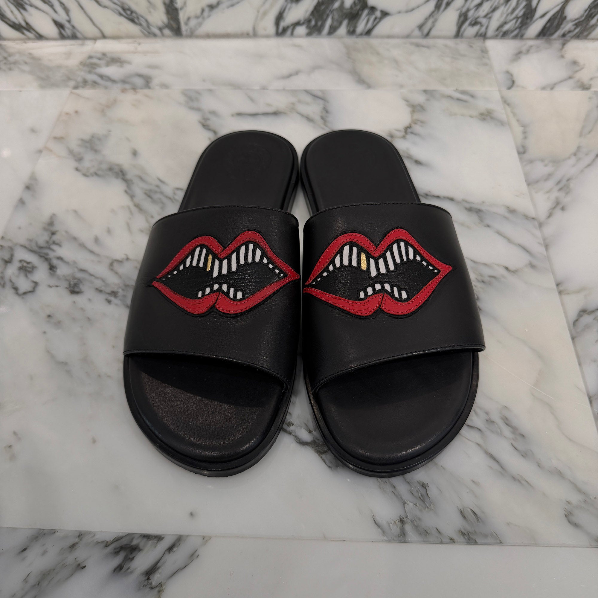 CHROME HEARTS Chomper Leather Patch Sandals Size 43 (約27.5cm～28.0cm) クロムハーツ チョンパーレザーパッチ サンダル サイズ43 (約27.5cm～28.0cm)