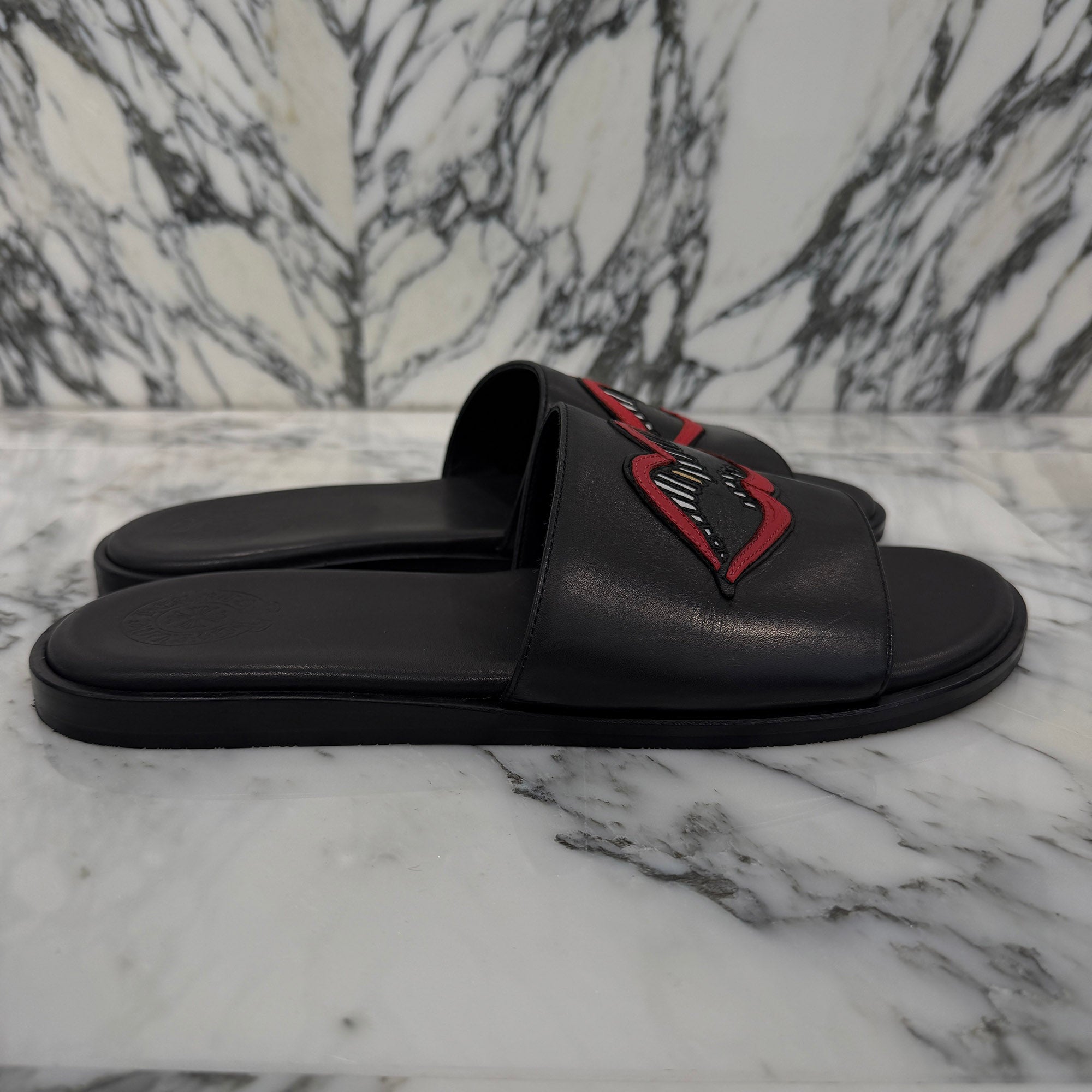 CHROME HEARTS Chomper Leather Patch Sandals Size 43 (約27.5cm～28.0cm) クロムハーツ チョンパーレザーパッチ サンダル サイズ43 (約27.5cm～28.0cm)