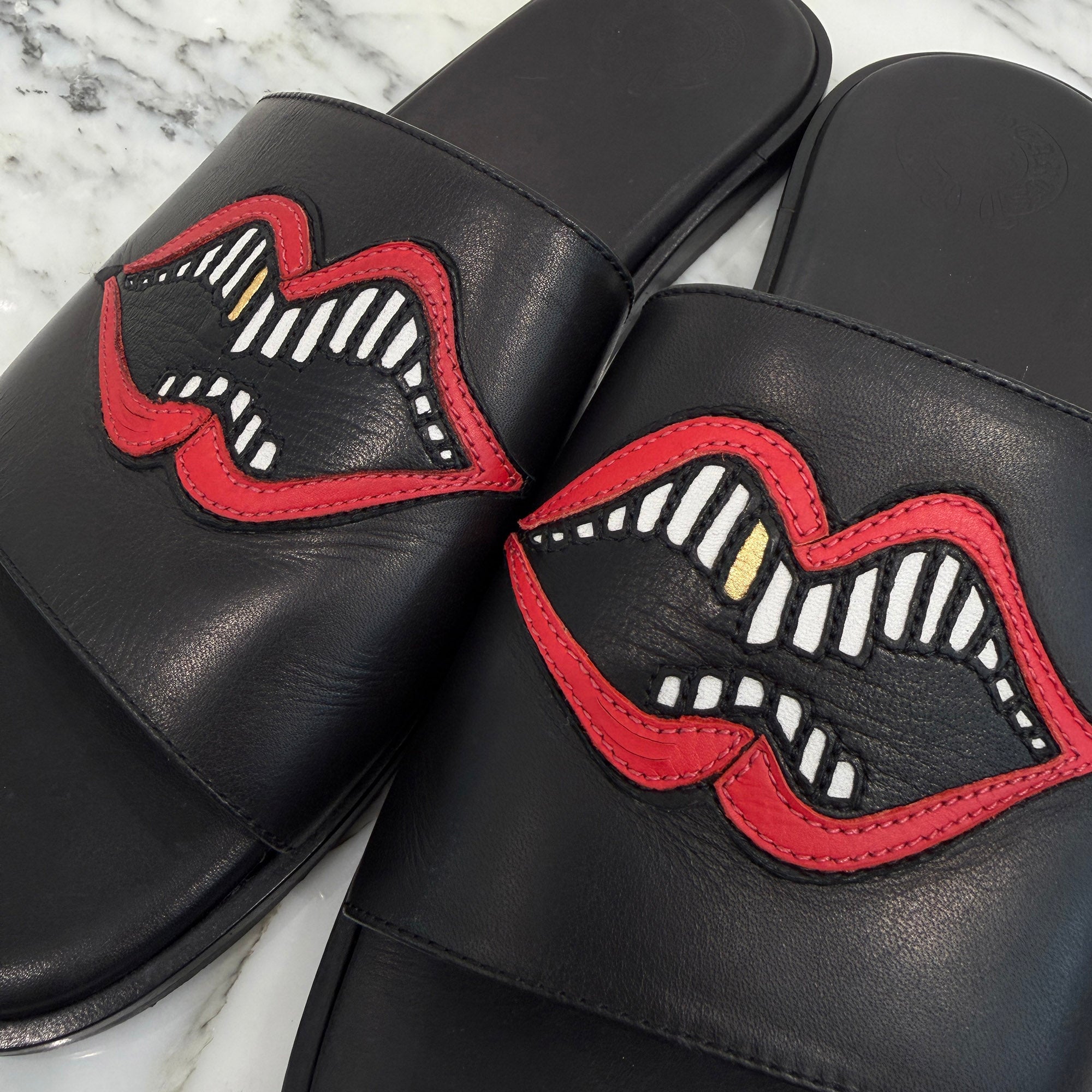 CHROME HEARTS Chomper Leather Patch Sandals Size 43 (約27.5cm～28.0cm) クロムハーツ チョンパーレザーパッチ サンダル サイズ43 (約27.5cm～28.0cm)