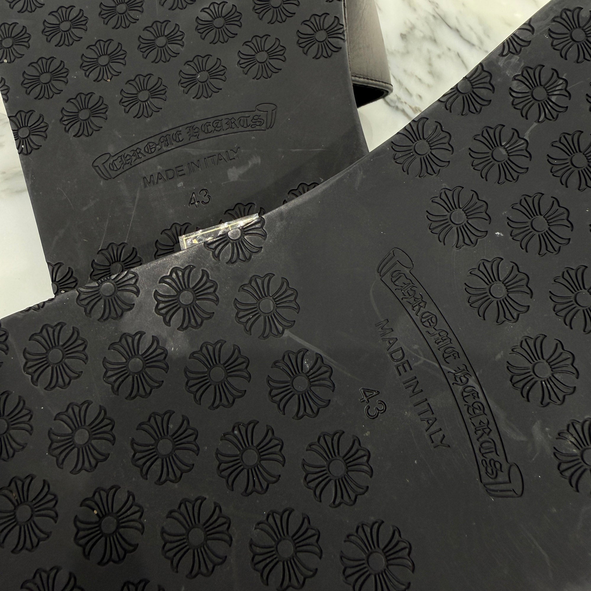 CHROME HEARTS Chomper Leather Patch Sandals Size 43 (約27.5cm