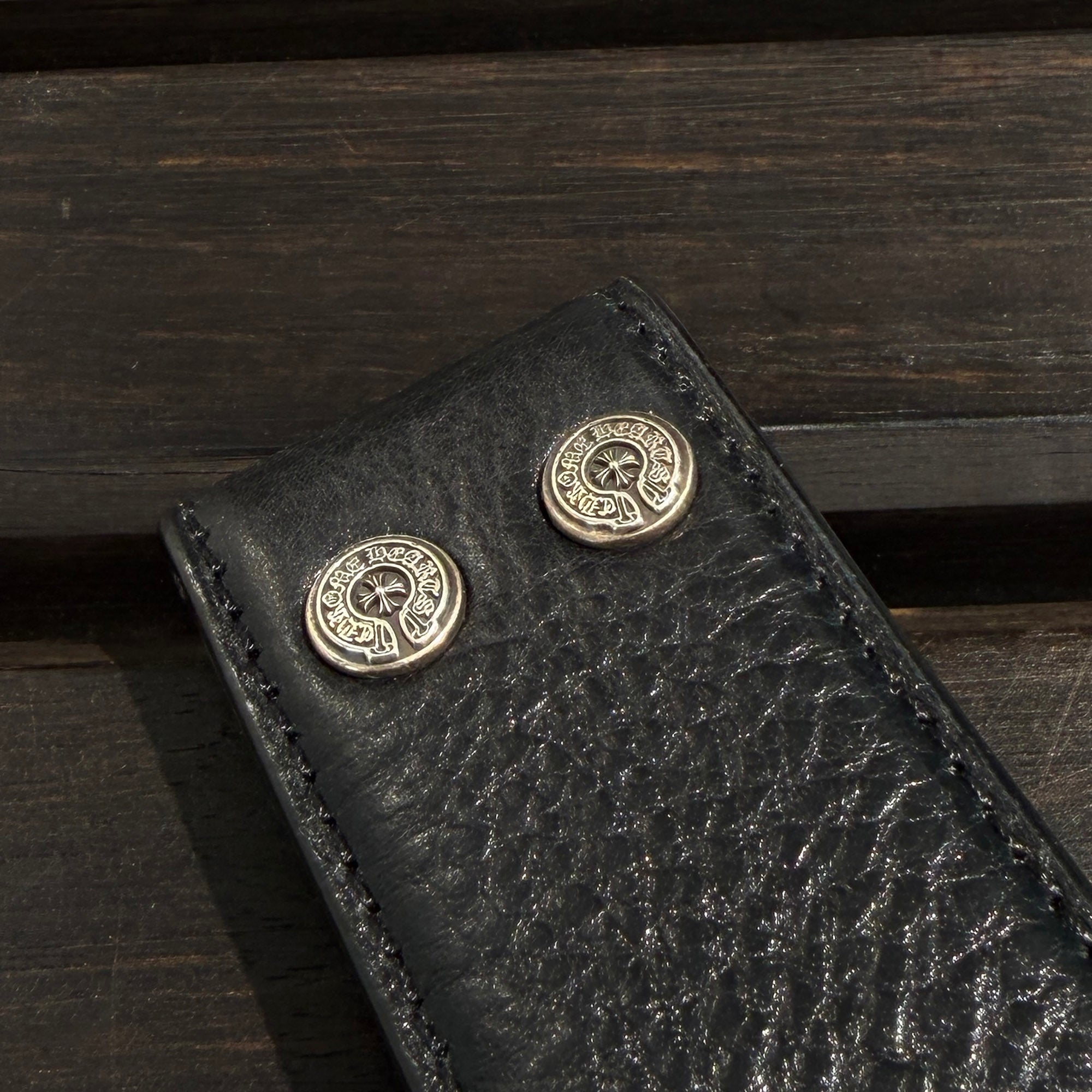 CHROME HEARTS 1.5 STRAP Horseshoe Rivet Leather Belt Size 36 クロムハーツ 1.5ストラップ ホースシューリベット レザーベルト サイズ36