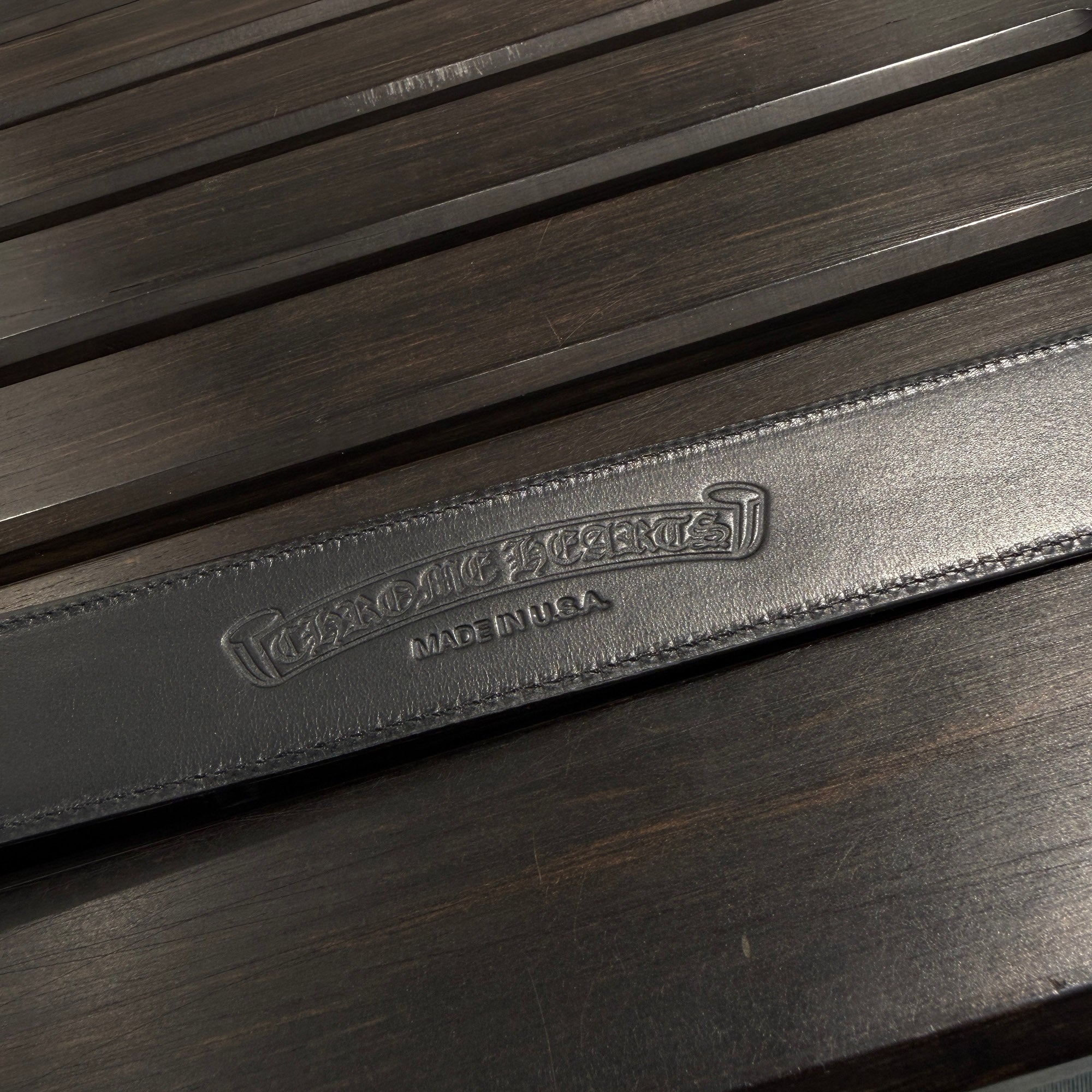CHROME HEARTS 1.5 STRAP Horseshoe Rivet Leather Belt Size 36 クロムハーツ 1.5ストラップ ホースシューリベット レザーベルト サイズ36
