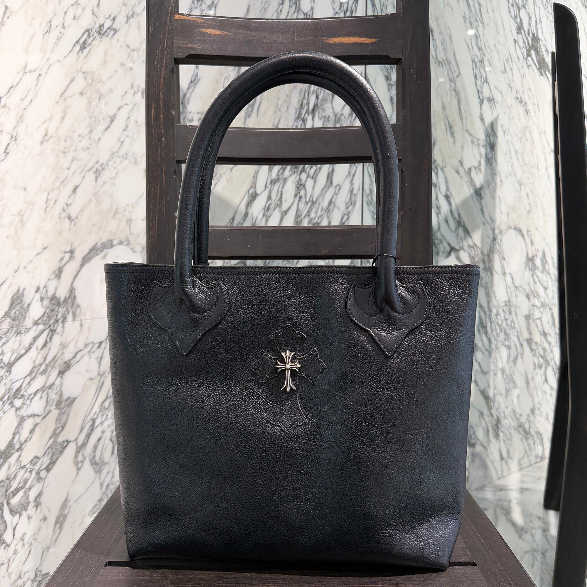 CHROME HEARTS 1 Cross Leather Patch Small CH Cross FS Leather Tote Bag クロムハーツ 1クロス レザーパッチ スモールCHクロス FSレザートートバッグ