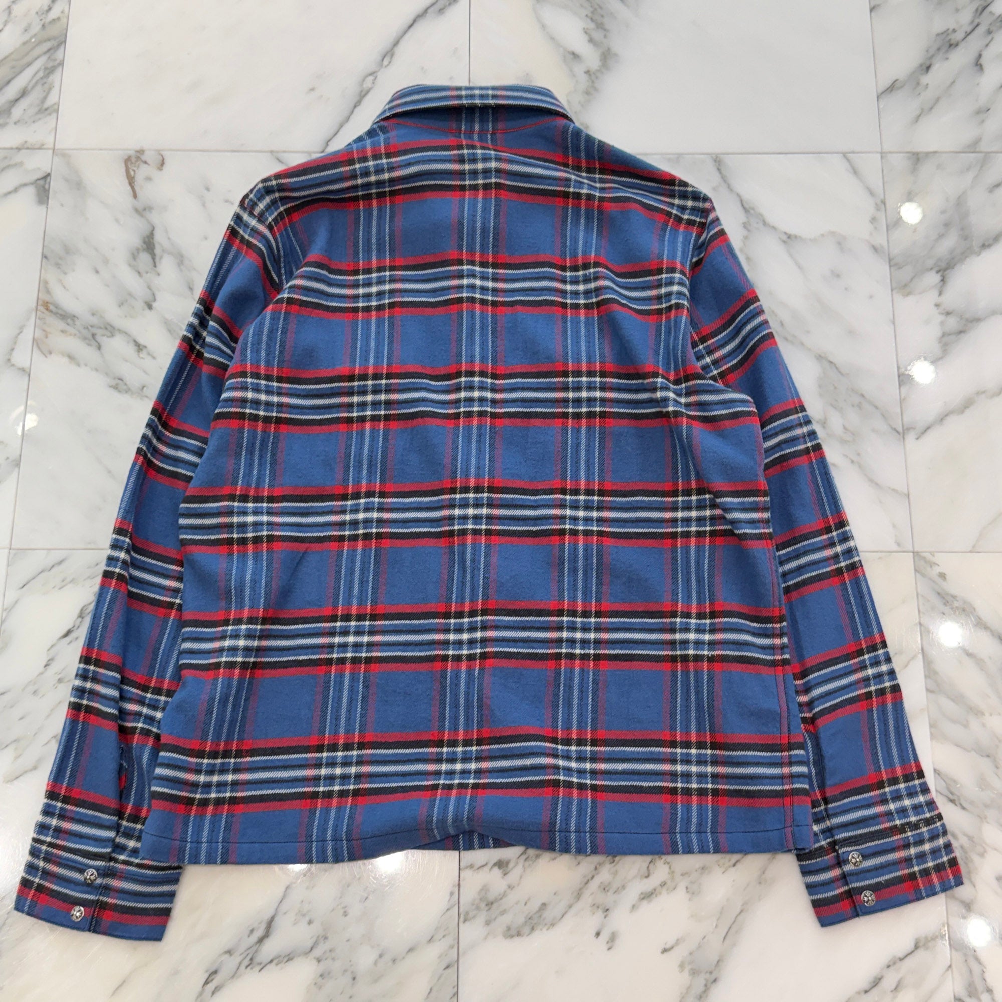 CHROME HEARTS Y NOT Cross Ball Button Check Shirt Size M クロムハーツ ワイノット クロスボールボタン チェックシャツ サイズM
