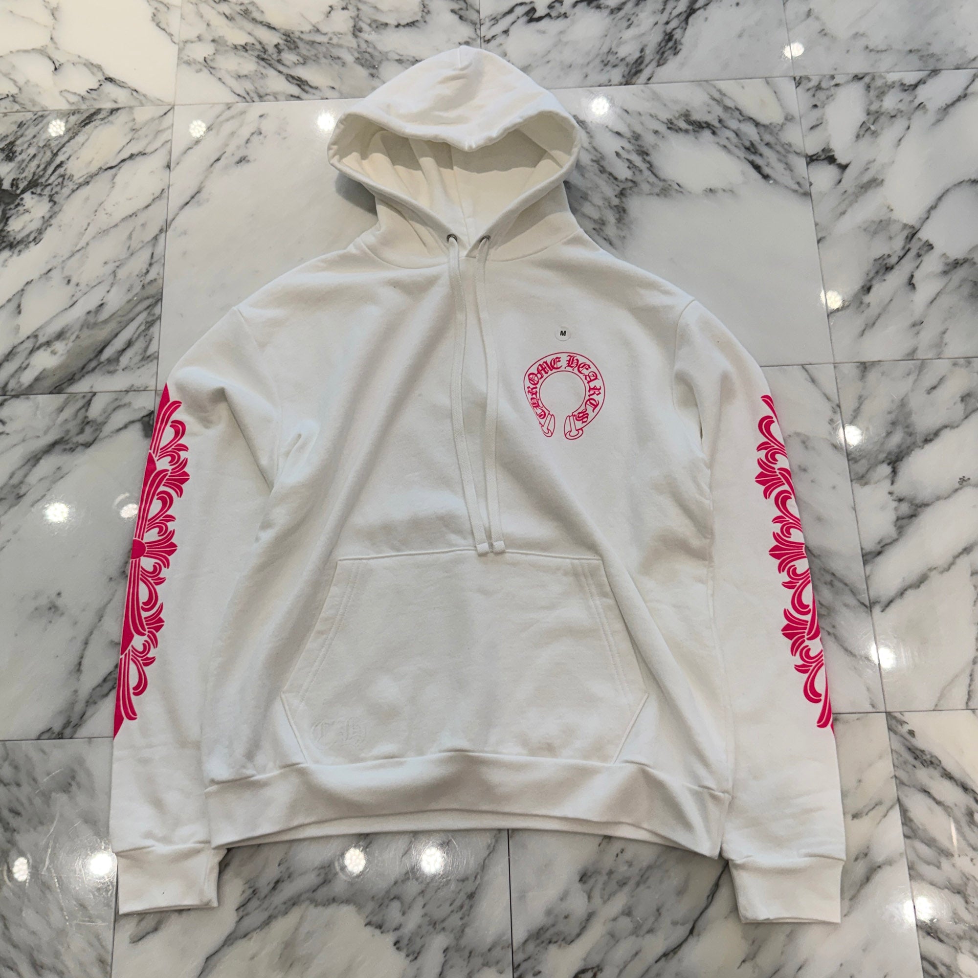 CHROME HEARTS 2025SS Floral Cross Horseshoe Pullover Hoodie Size M クロムハーツ フローラルクロス ホースシュー プルオーバーフーディ サイズM