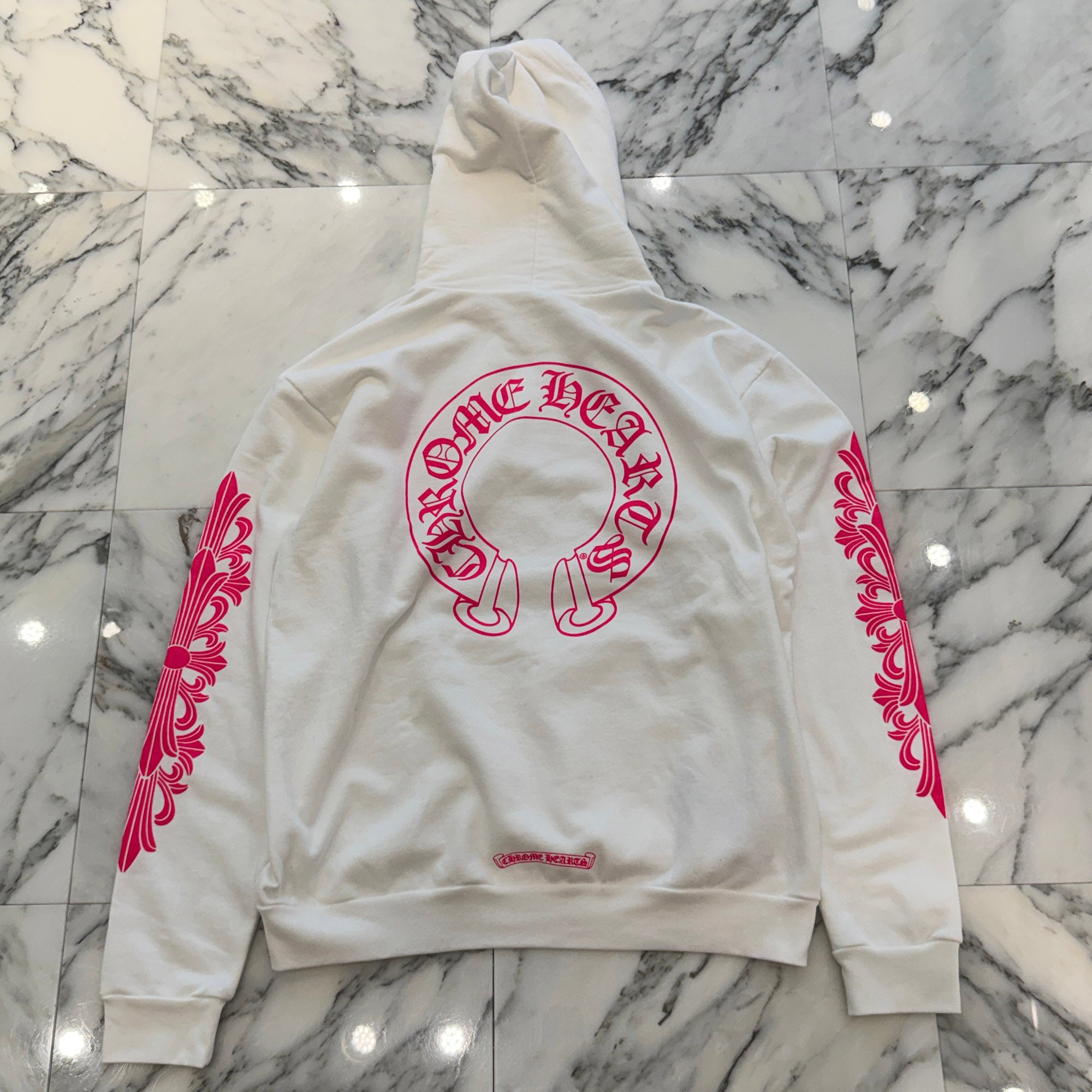 CHROME HEARTS 2025SS Floral Cross Horseshoe Pullover Hoodie Size M クロムハーツ フローラルクロス ホースシュー プルオーバーフーディ サイズM