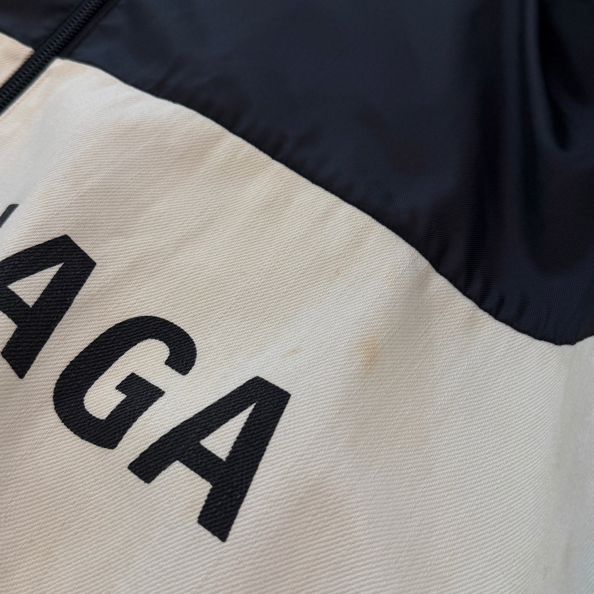 BALENCIAGA 2019SS Logo Print Poplin Shirt Blouson 529213 TBQ03 Size 36 バレンシアガ ロゴプリントポプリンシャツブルゾン サイズ36