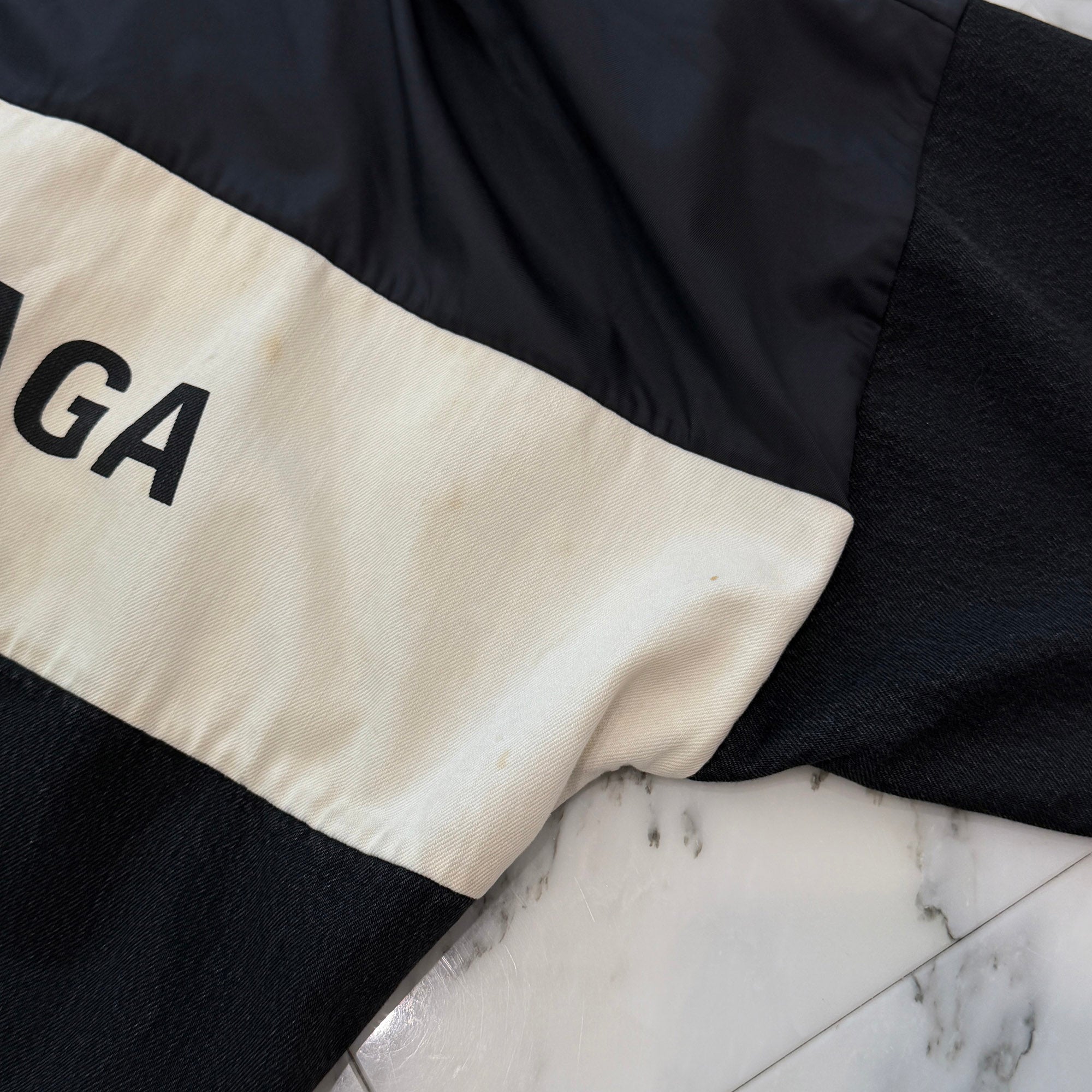 BALENCIAGA 2019SS Logo Print Poplin Shirt Blouson 529213 TBQ03 Size 36 バレンシアガ ロゴプリントポプリンシャツブルゾン サイズ36