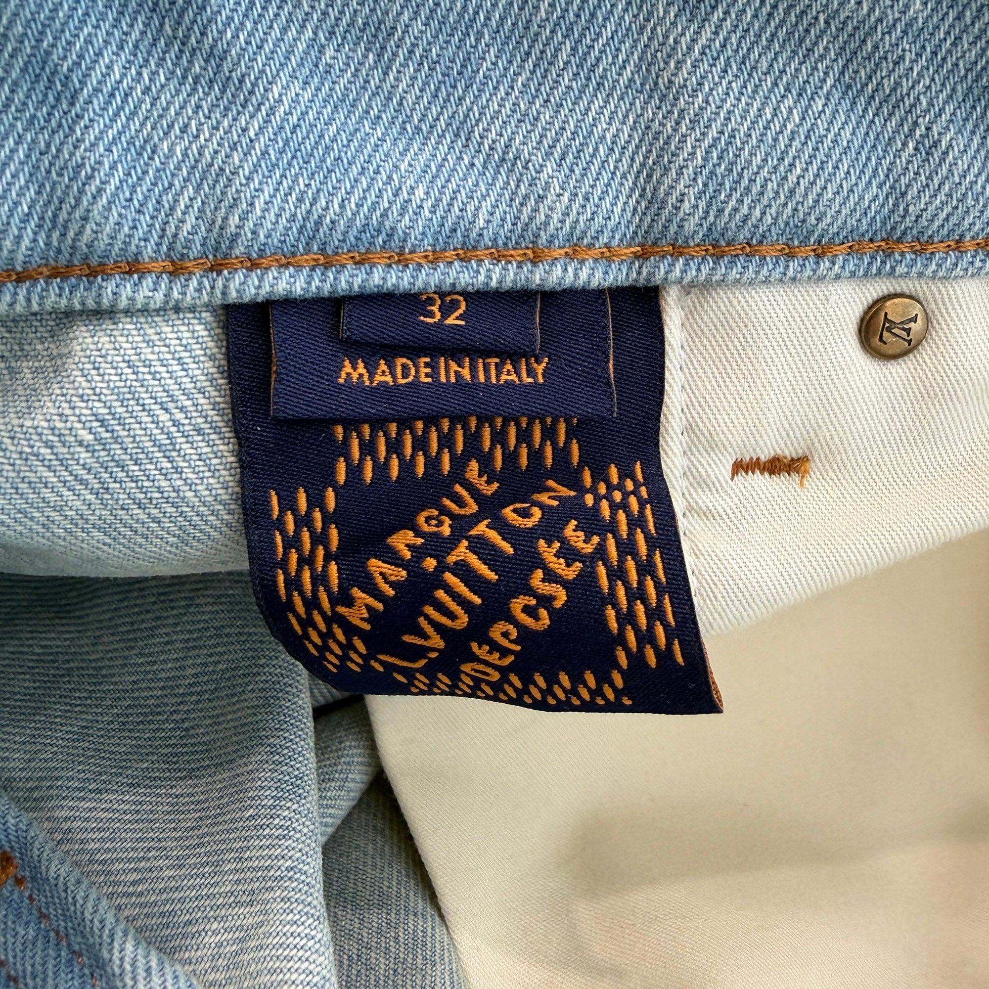 LOUIS VUITTON 2025SS Damier Denim Wide Leg Pants RM251M J16 HSD79W Size 32 ルイヴィトン ダミエデニム ワイドレッグパンツ サイズ32