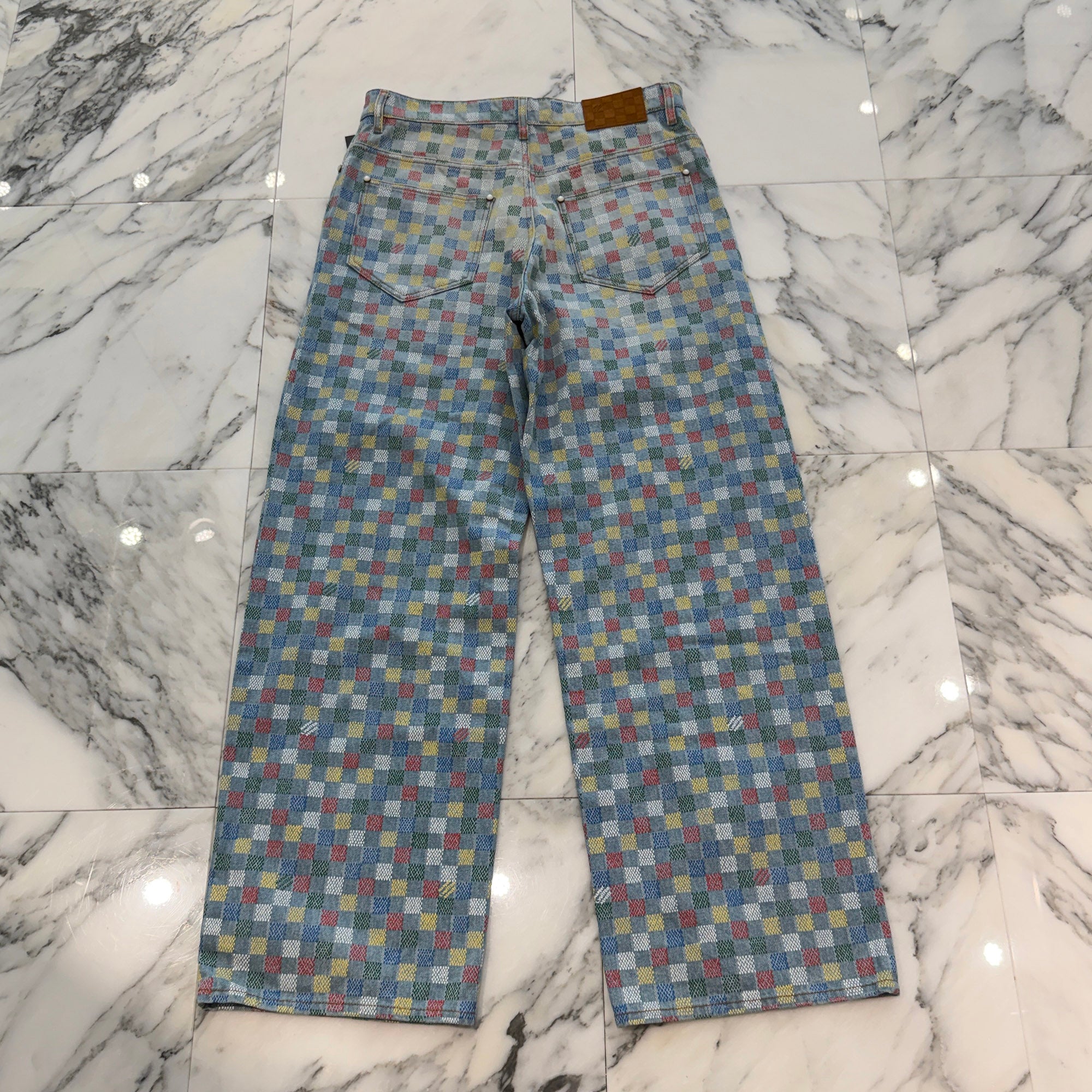 LOUIS VUITTON 2025SS Damier Denim Wide Leg Pants RM251M J16 HSD79W Size 32 ルイヴィトン ダミエデニム ワイドレッグパンツ サイズ32
