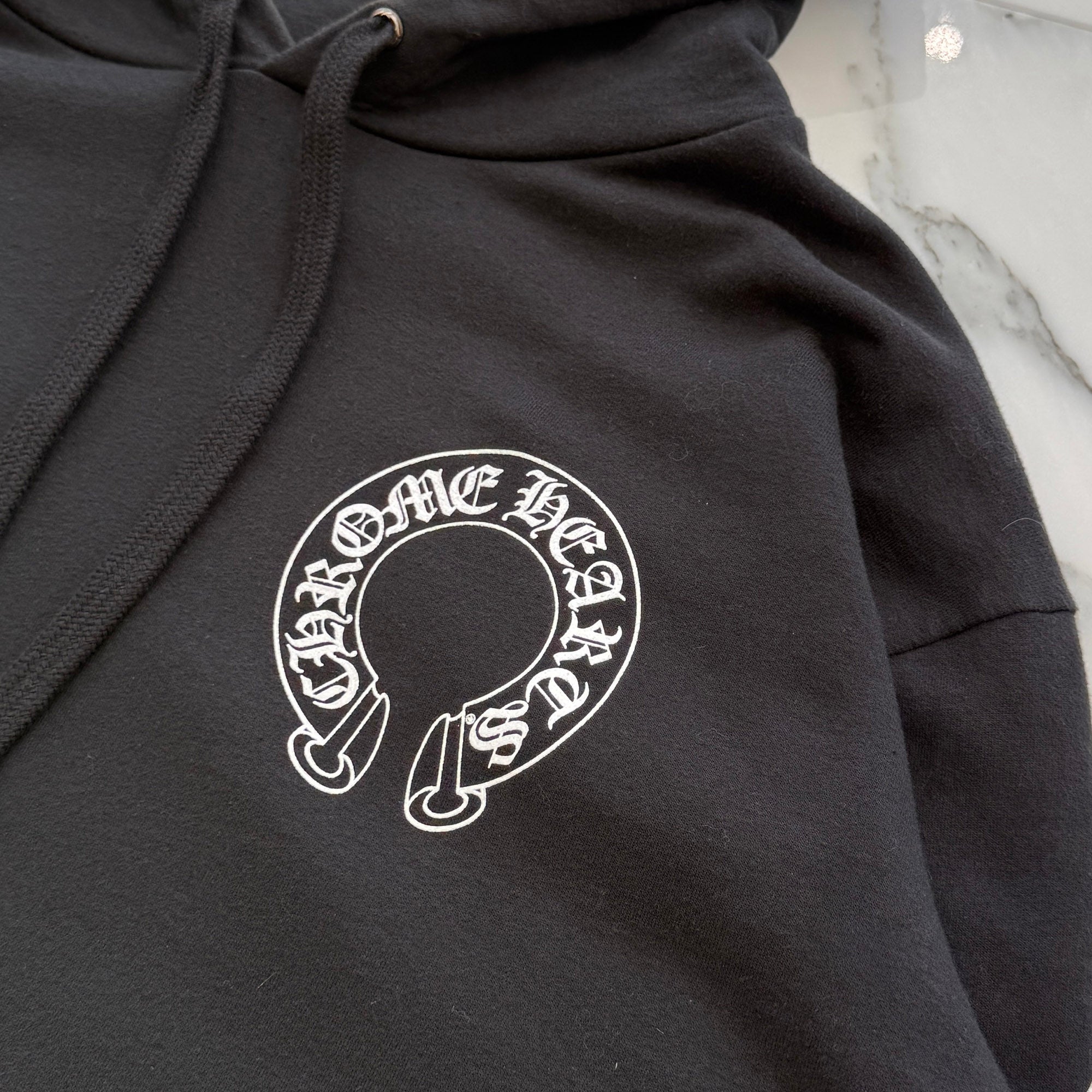 CHROME HEARTS Floral Cross Horseshoe Pullover Hoodie Size L クロムハーツ フローラルクロス ホースシュー プルオーバーフーディ サイズL
