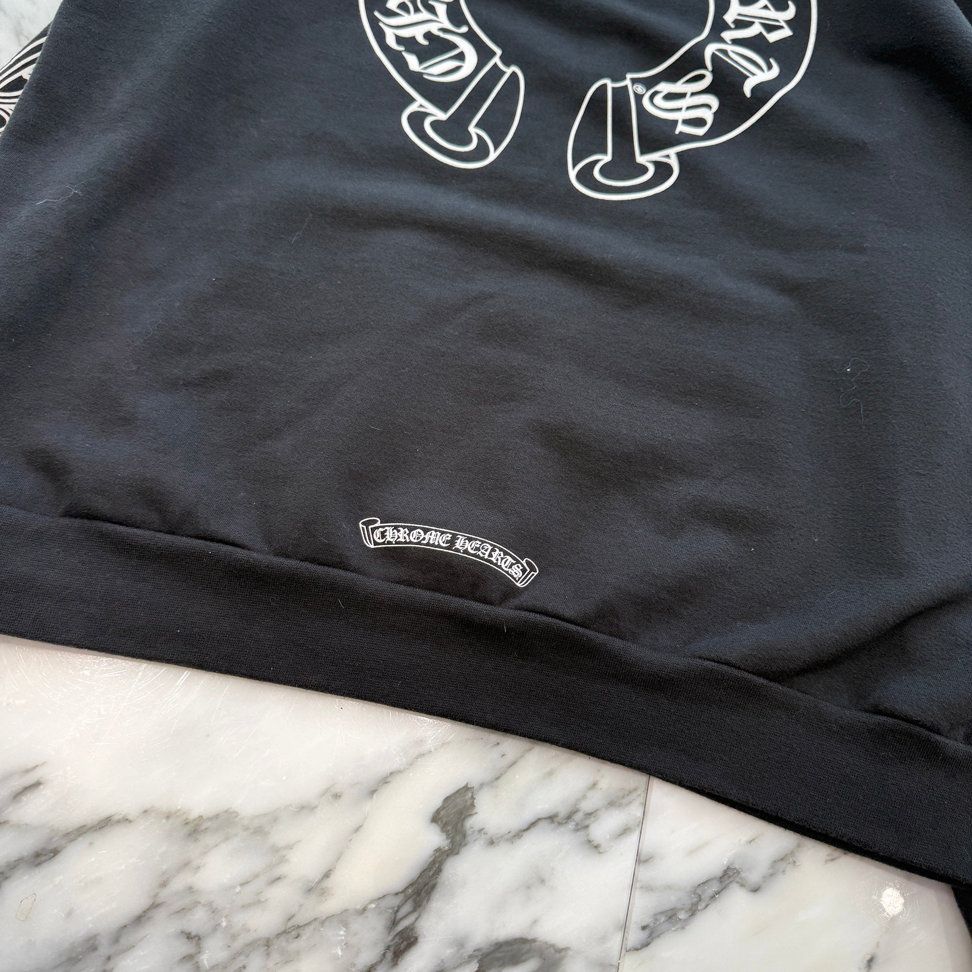 CHROME HEARTS Floral Cross Horseshoe Pullover Hoodie Size L クロムハーツ フローラルクロス ホースシュー プルオーバーフーディ サイズL