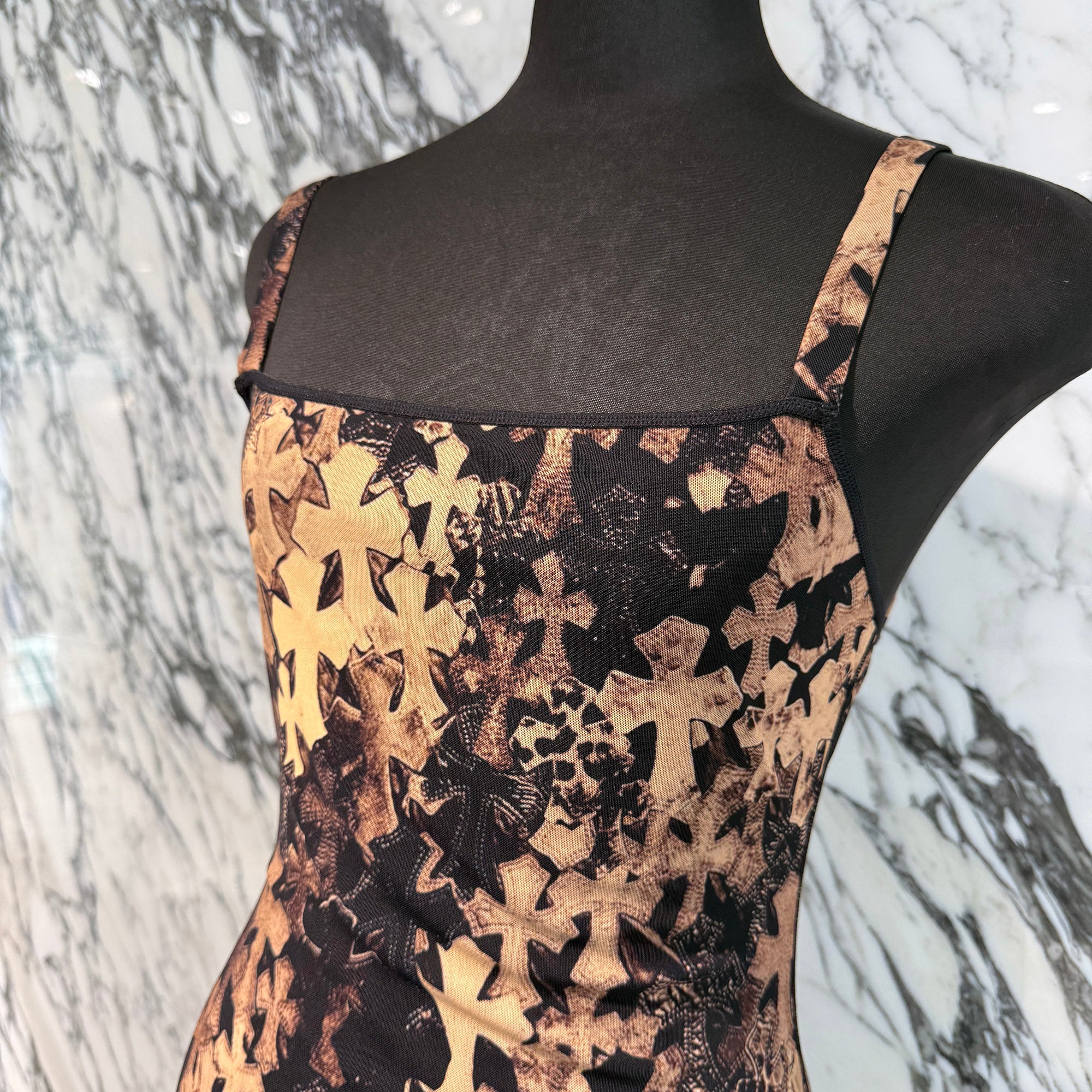 CHROME HEARTS Cemetery Cross Mesh Lace Long Camisole Dress Size S クロムハーツ セメタリークロス メッシュ レース ロングキャミワンピース サイズS
