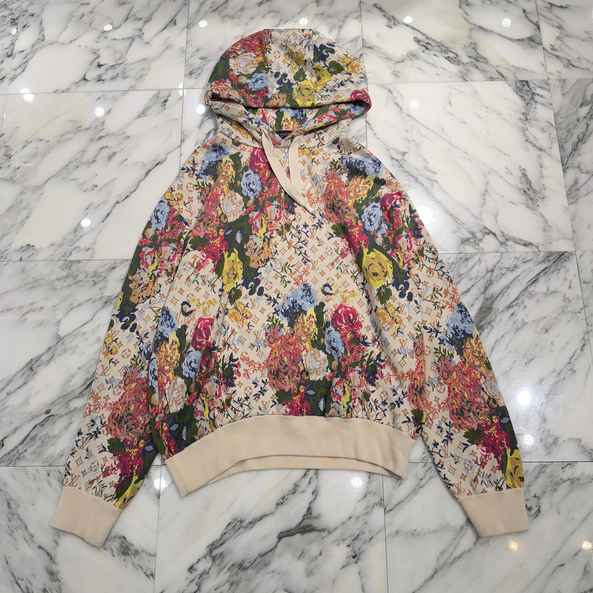 LOUIS VUITTON 2022AW Monogram Jacquard Flower Hoodie HNN73W Size L ルイヴィトン モノグラムジャガード フラワー フーディ サイズL
