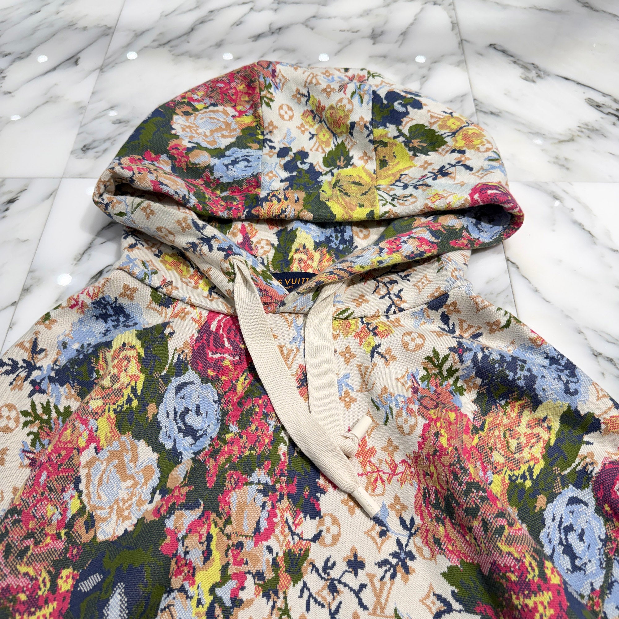 LOUIS VUITTON 2022AW Monogram Jacquard Flower Hoodie HNN73W Size L ルイヴィトン モノグラムジャガード フラワー フーディ サイズL