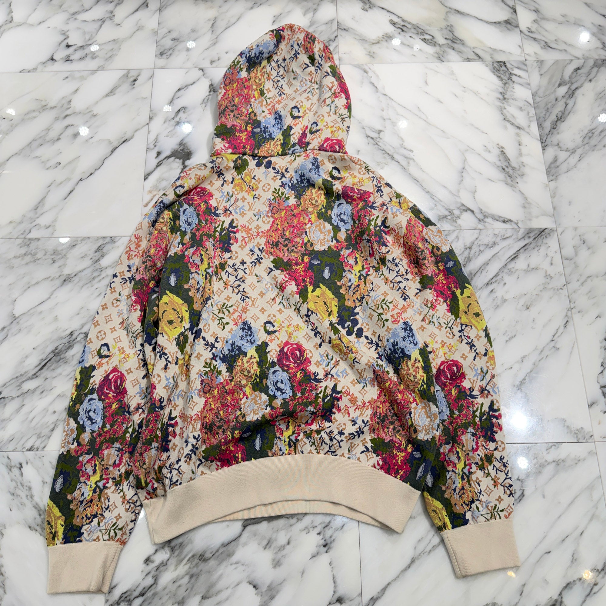 LOUIS VUITTON 2022AW Monogram Jacquard Flower Hoodie HNN73W Size L ルイヴィトン モノグラムジャガード フラワー フーディ サイズL