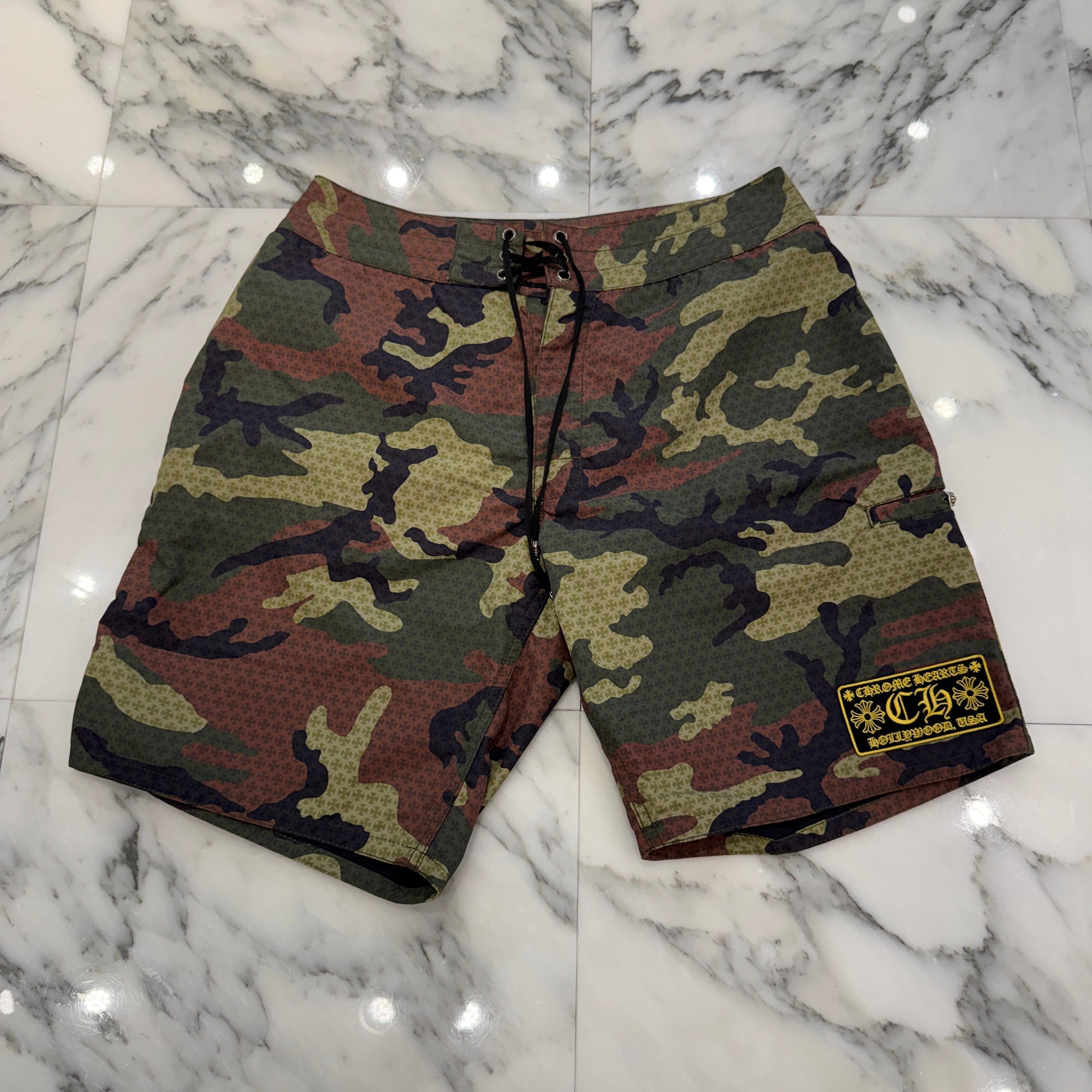 CHROME HEARTS SURF BRITCHES CH PLUS Camouflage Nylon Swim Shorts