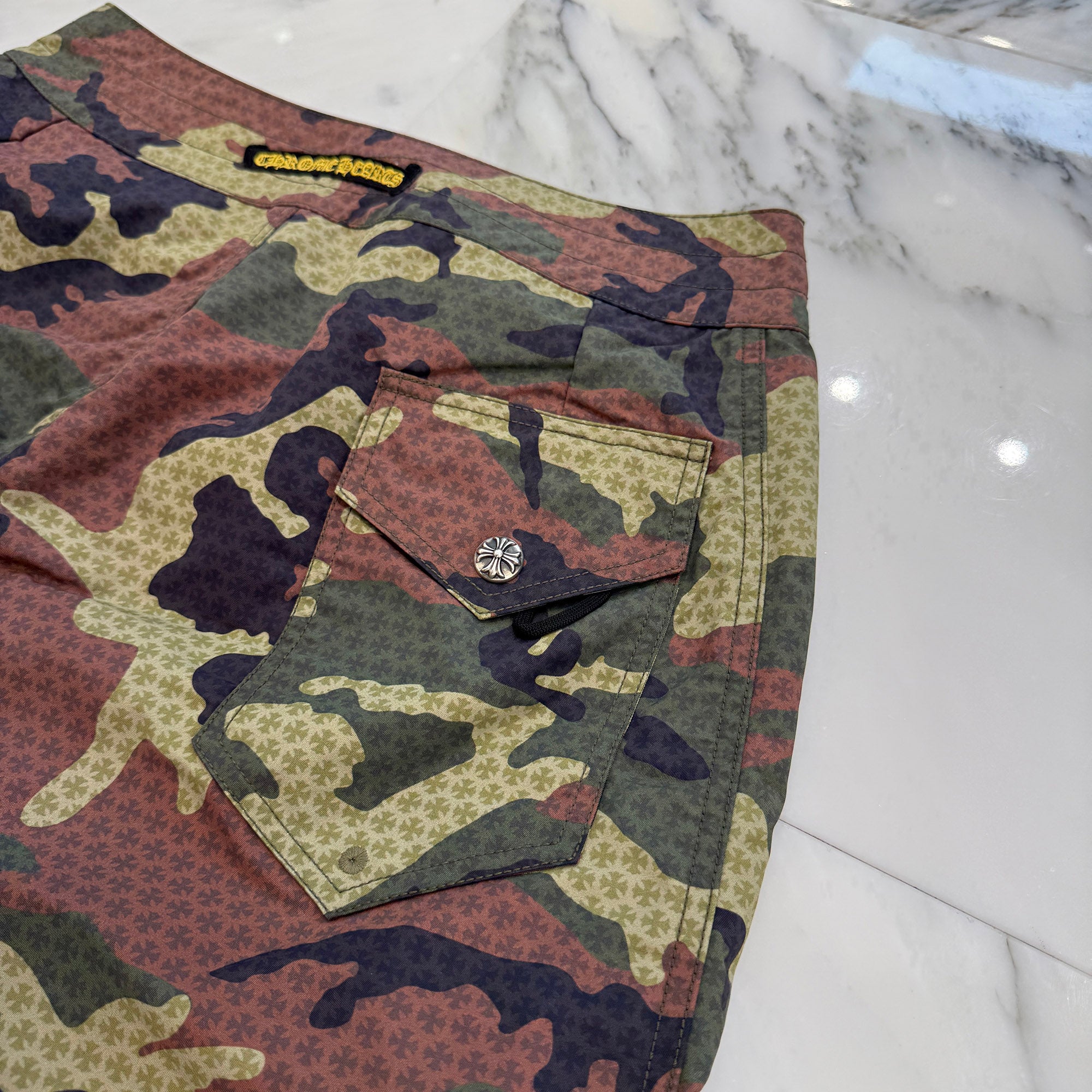 CHROME HEARTS SURF BRITCHES CH PLUS Camouflage Nylon Swim Shorts Size 34 クロムハーツ サーフ ブリーチズ CHプラス カモフラージュ ナイロン スイムショーツ サイズ34