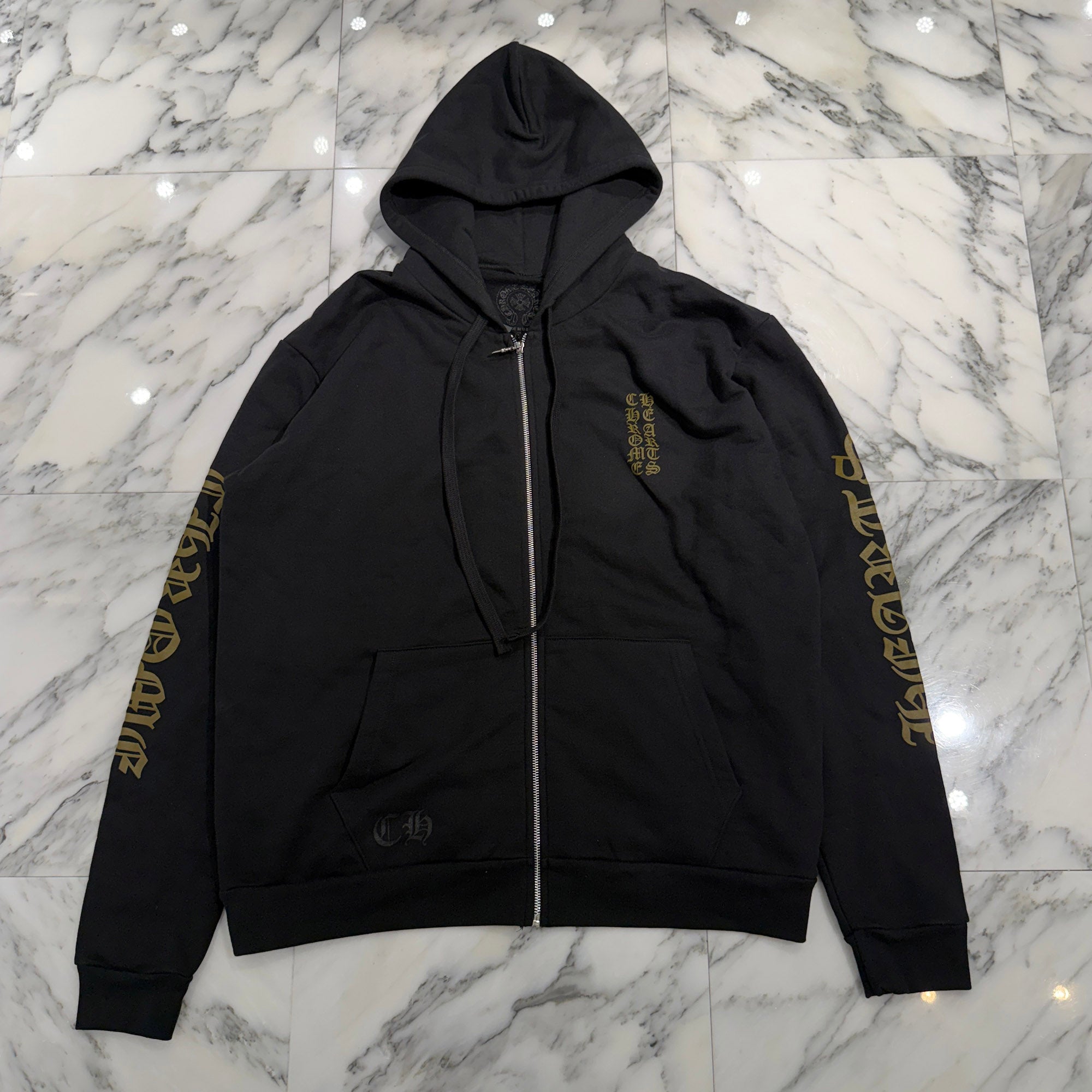 CHROME HEARTS 2026SS Vertical Logo Zip Up Hoodie Size L クロムハーツ ヴァーティカルロゴ ジップアップフーディー サイズL