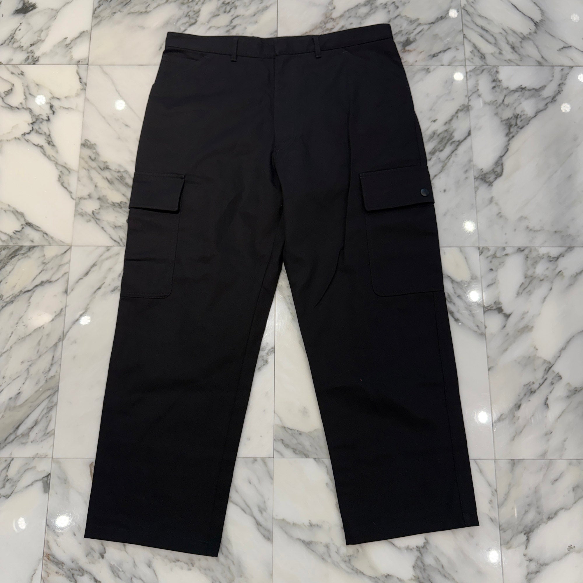 PRADA 2024SS Triangle Logo Plate Wide Leg Fit Long Pants SPH471