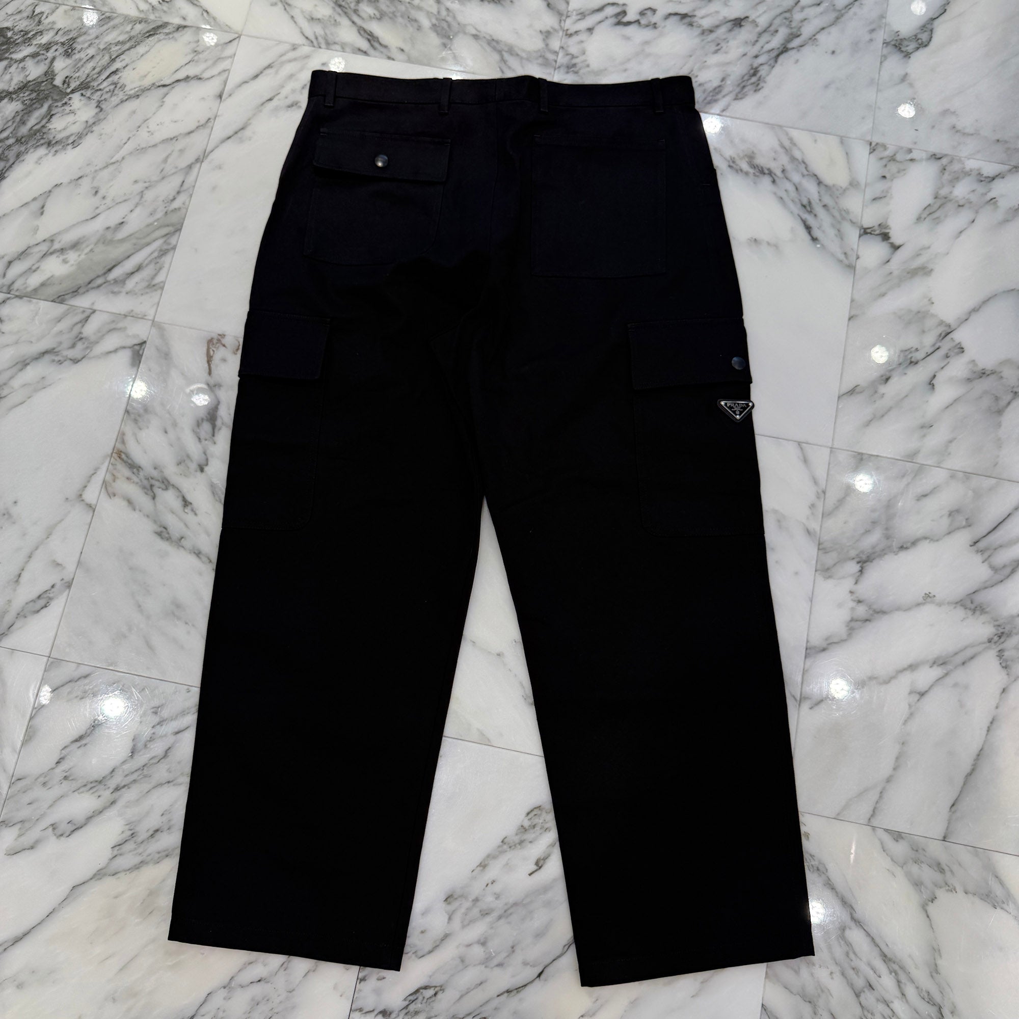 PRADA 2024SS Triangle Logo Plate Wide Leg Fit Long Pants SPH471 S000 11BZ Size XL プラダ トライアングルロゴプレート ワイドレッグ フィット ロングパンツ サイズXL