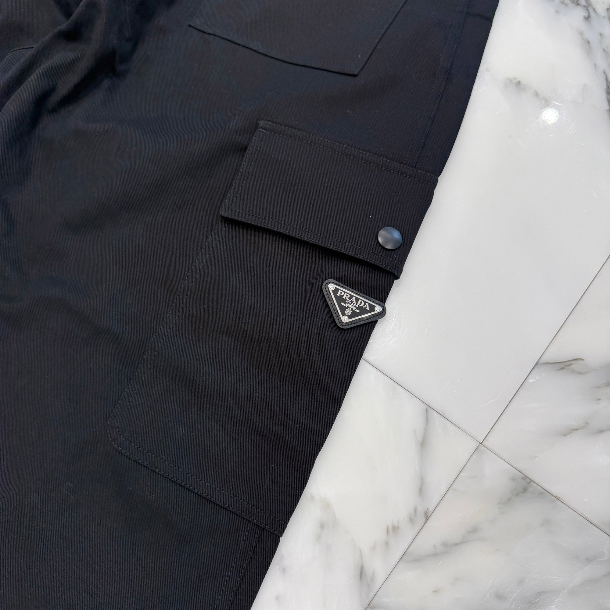 PRADA 2024SS Triangle Logo Plate Wide Leg Fit Long Pants SPH471 S000 11BZ Size XL プラダ トライアングルロゴプレート ワイドレッグ フィット ロングパンツ サイズXL