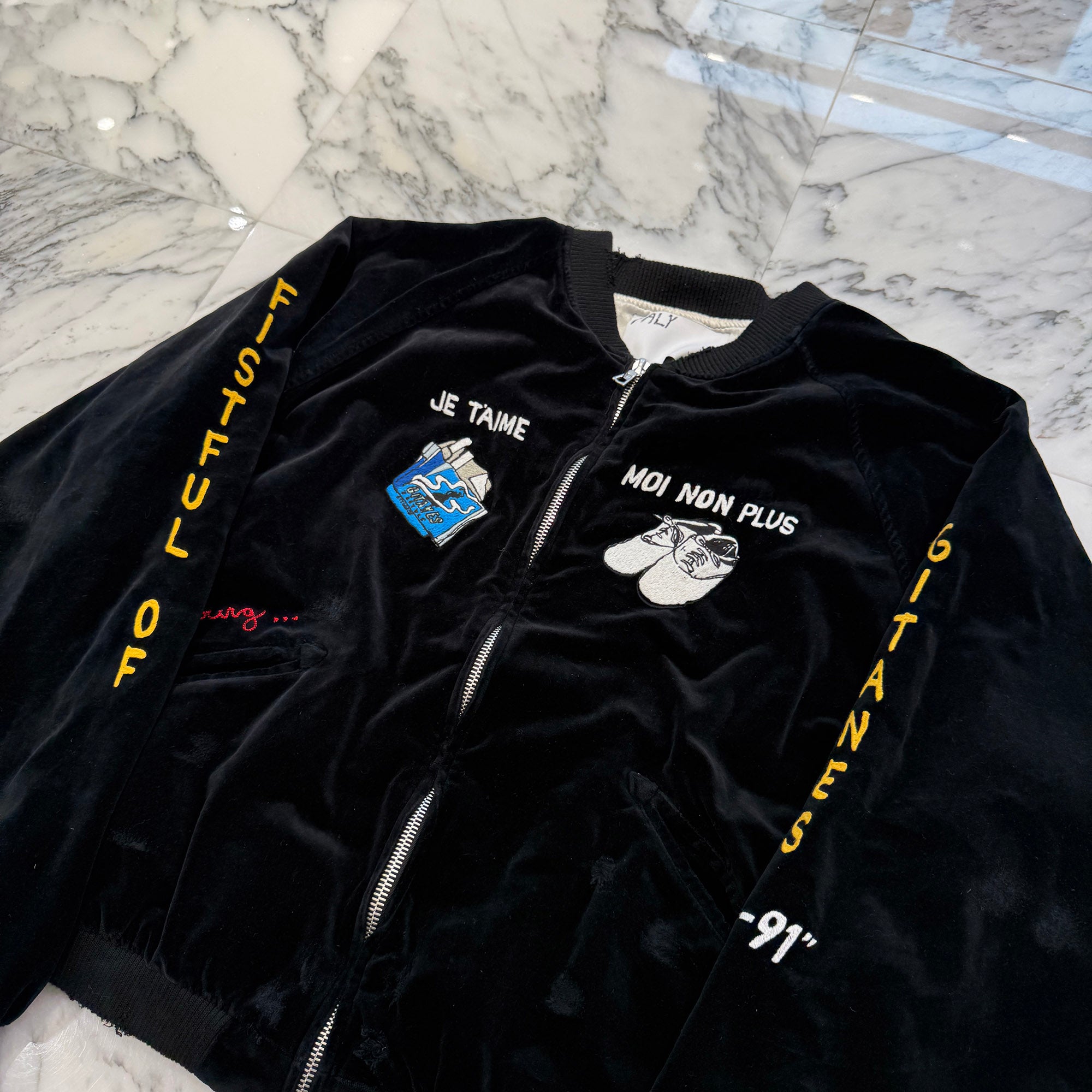 Paly Hollywood 2025AW Embroidery Serge Souvenir Jacket 7u002q3009-blk Size L  パーリーハリウッド エンブロイダリー セルジュ スーベニア ジャケット サイズL