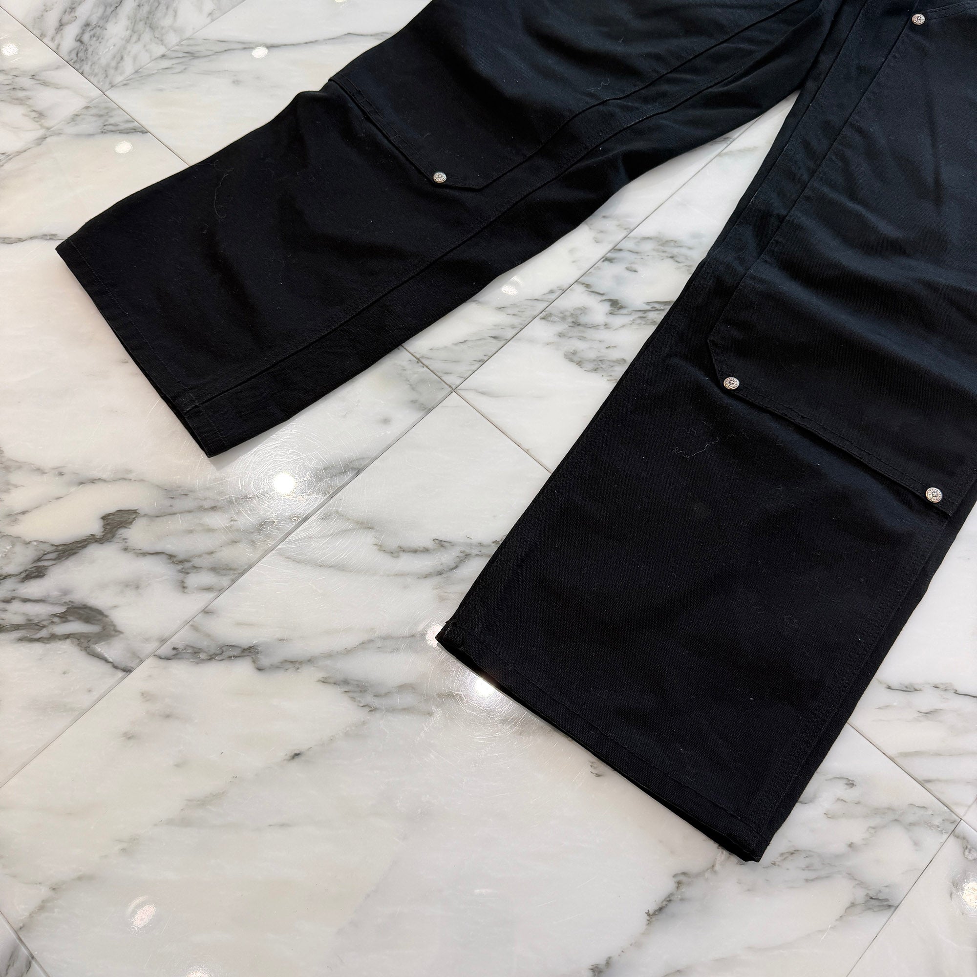 CHROME HEARTS Carpenter Cross Ball Button Denim Pants Size 30