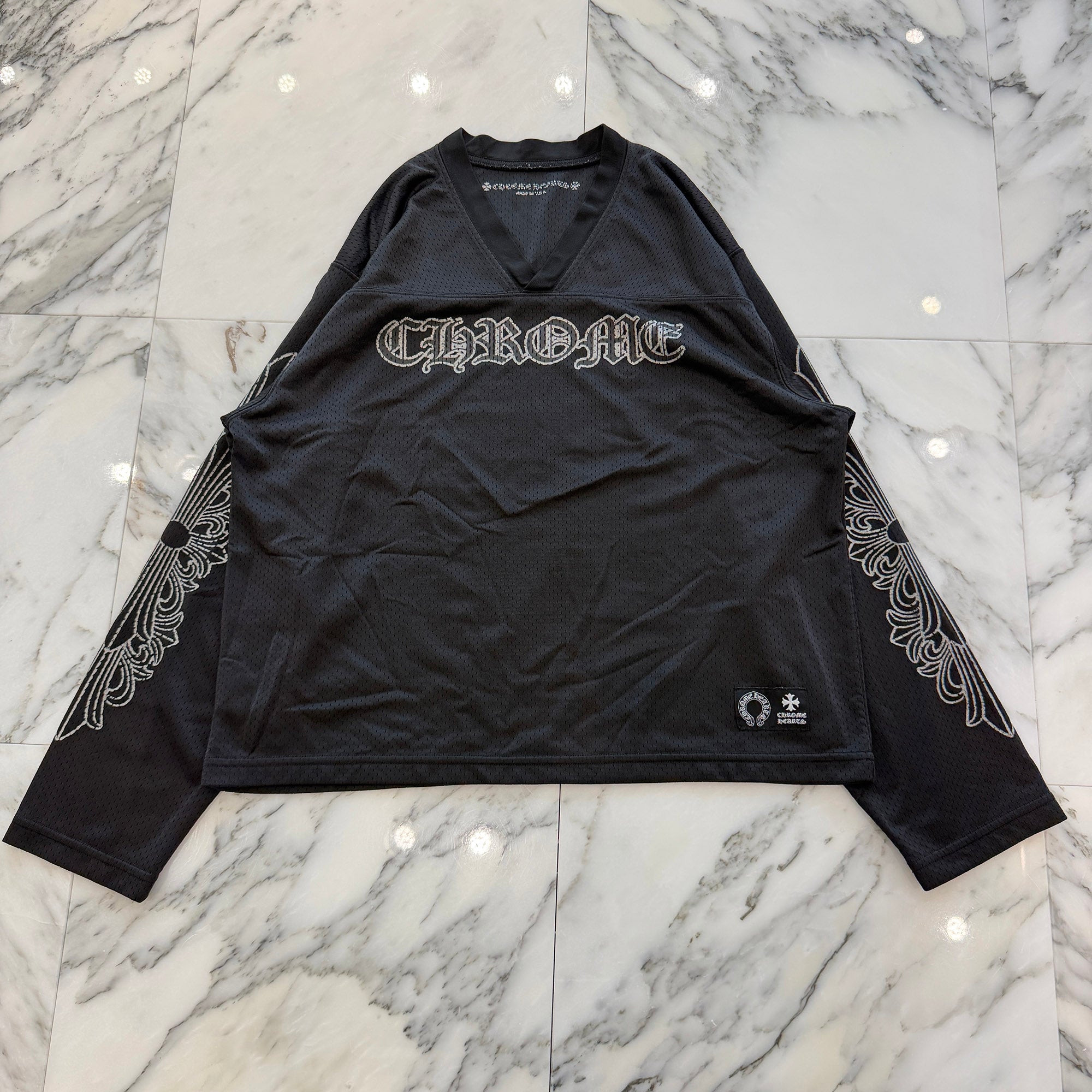 CHROME HEARTS Mesh Warm Up Jersey L/S Tee Size S クロムハーツ メッシュウォームアップジャージー ロングスリーブTシャツ サイズS