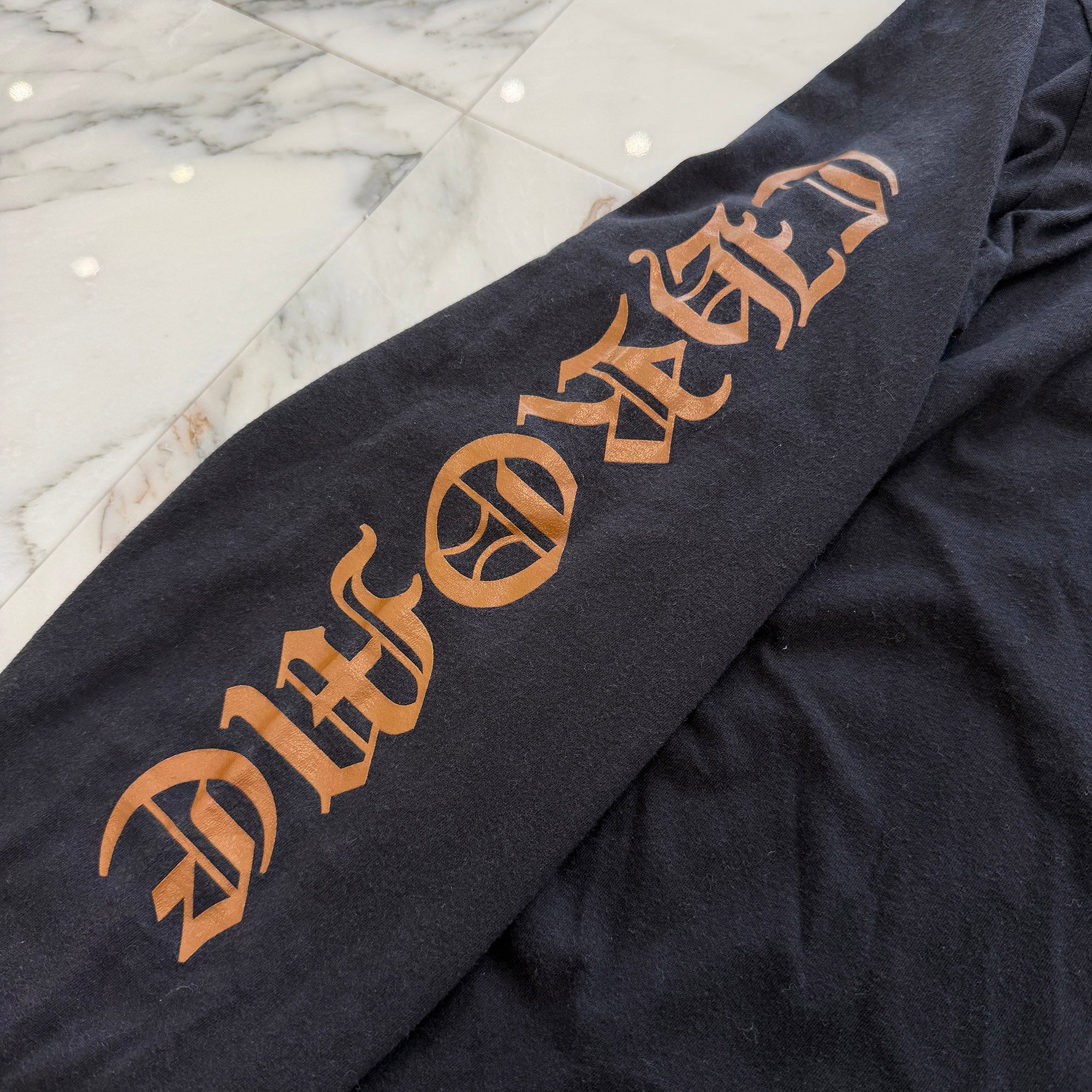 CHROME HEARTS Old English Brown Neck Logo Long Sleeve Tee Size L クロムハーツ オールドイングリッシュ ブラウン ネックロゴ ロングスリーブTシャツ サイズL