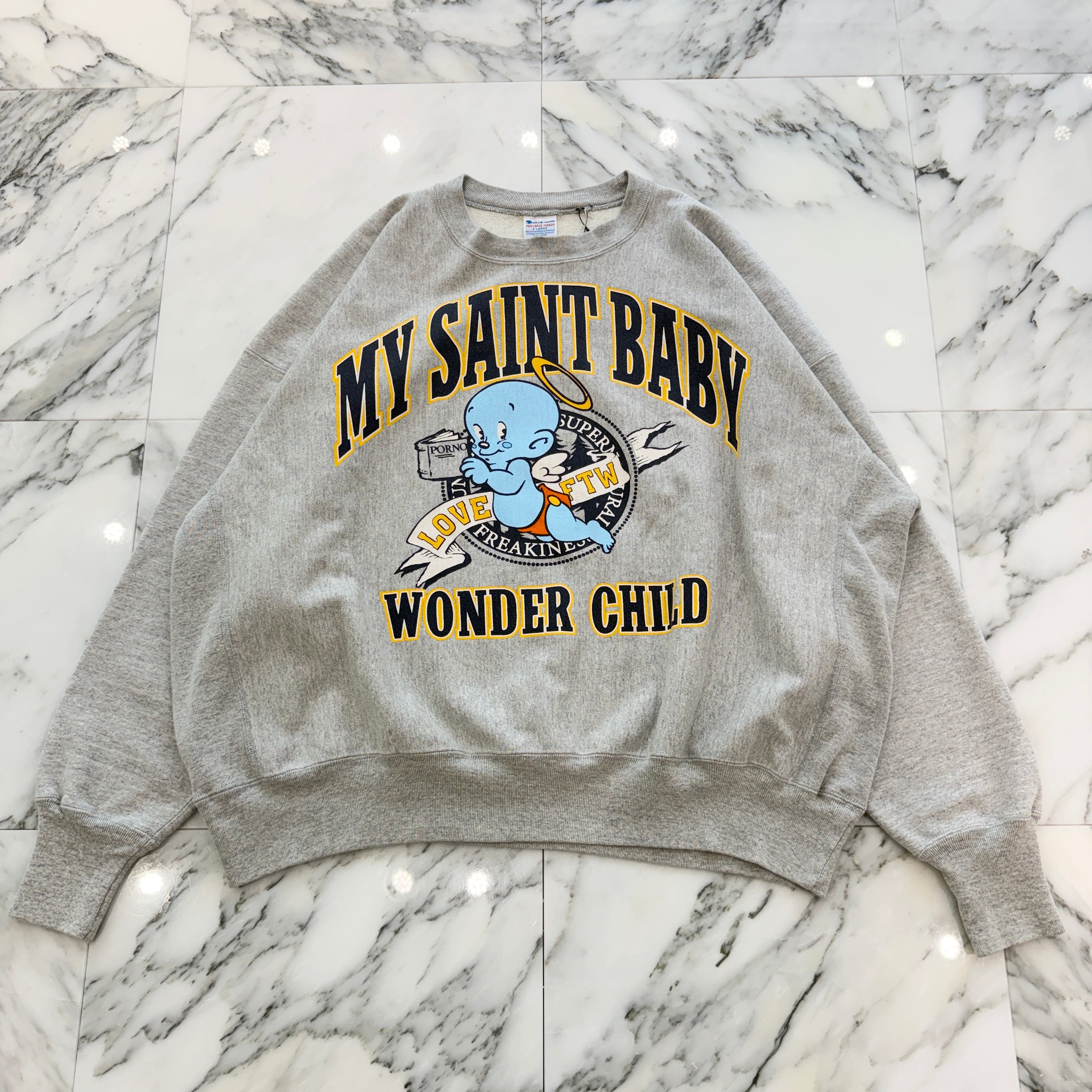 SAINT Mxxxxxx  2025AW " SAINT BABY " Crew Neck Sweatshirt SM-HR1-0000-050 Size XL セントマイケル " セントベイビー " クルーネック スウェットシャツ サイズXL