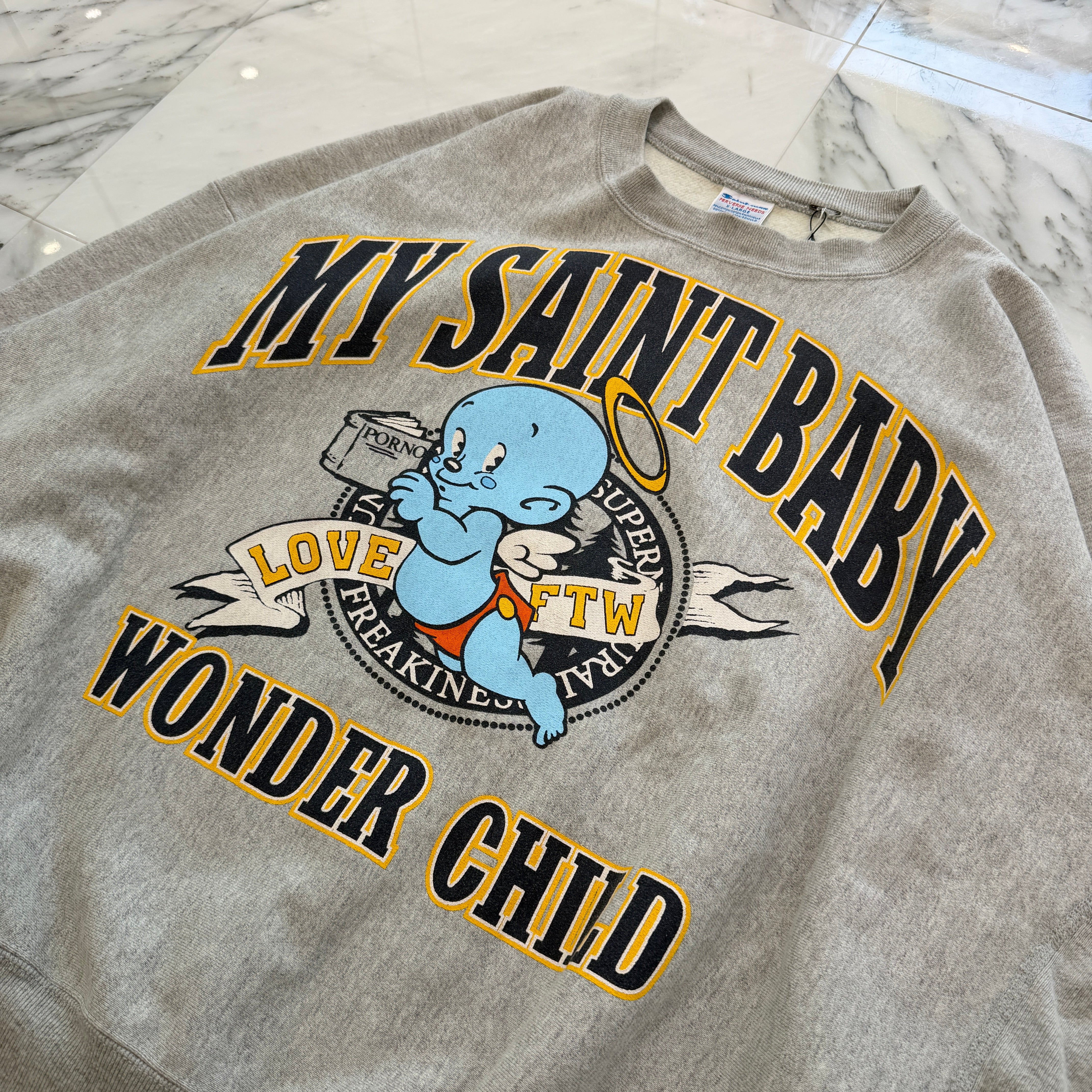 SAINT Mxxxxxx  2025AW " SAINT BABY " Crew Neck Sweatshirt SM-HR1-0000-050 Size XL セントマイケル " セントベイビー " クルーネック スウェットシャツ サイズXL
